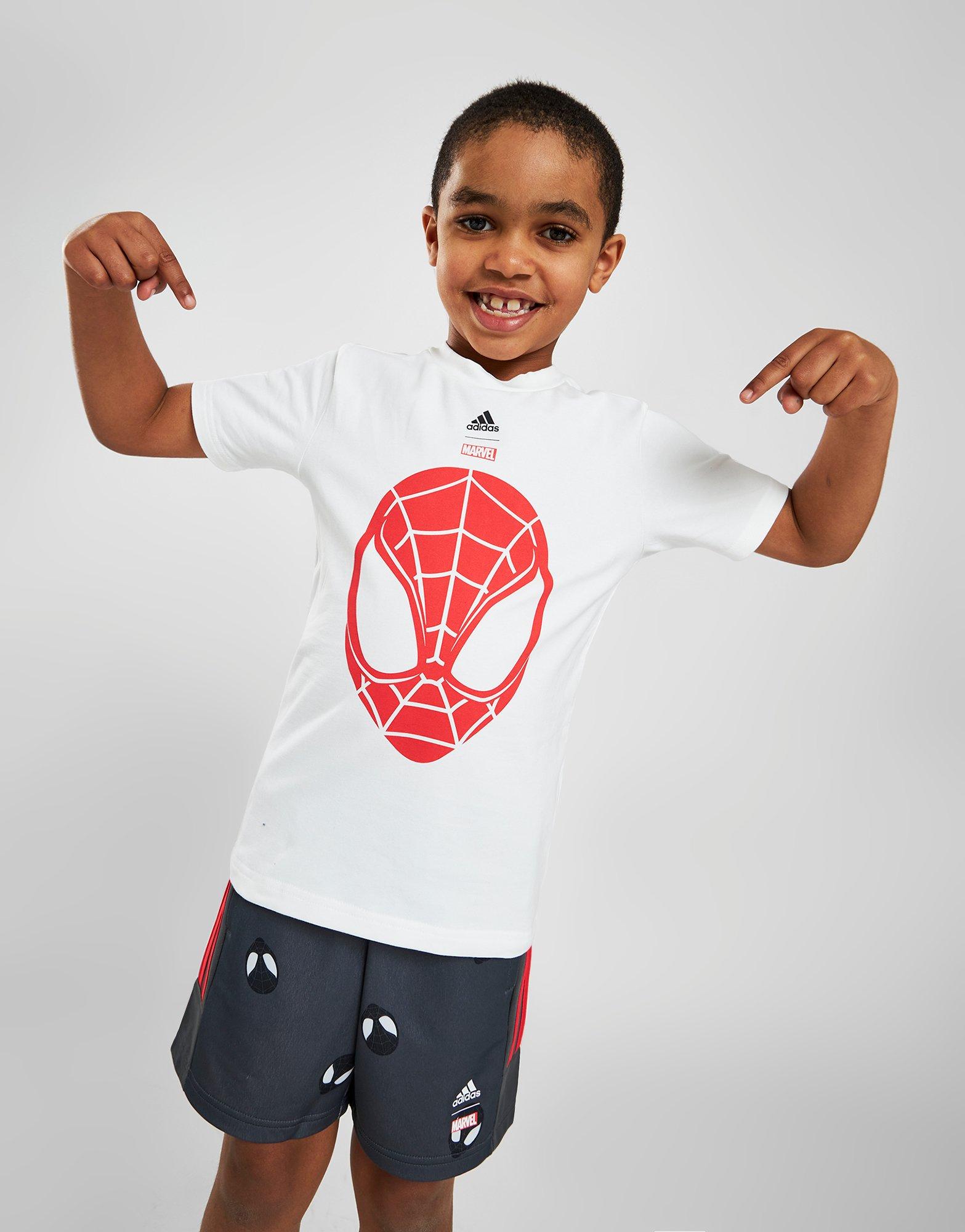 White adidas Spider-Man T-Shirt/Shorts Set Children's - JD Sports