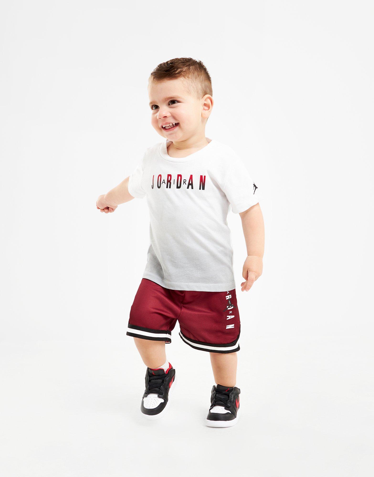 Red Jordan T Shirt Shorts Set Infant s JD Sports