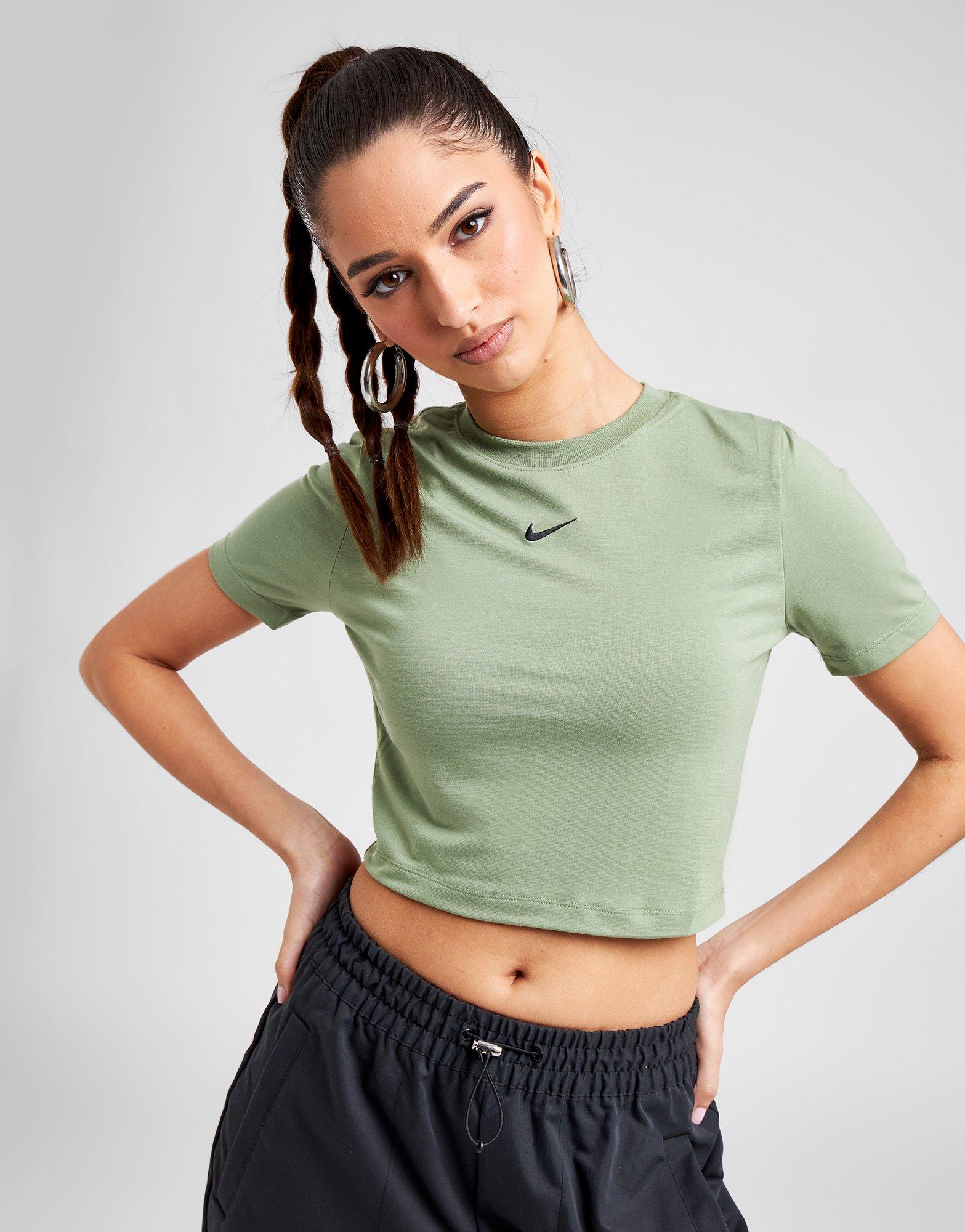 Green nike crop on sale top