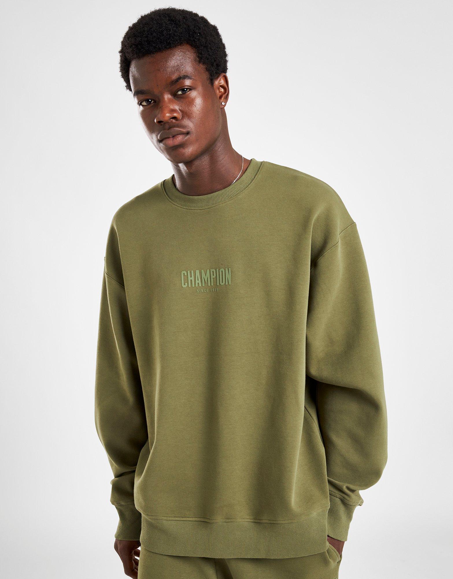 Green champion crewneck clearance sweatshirt