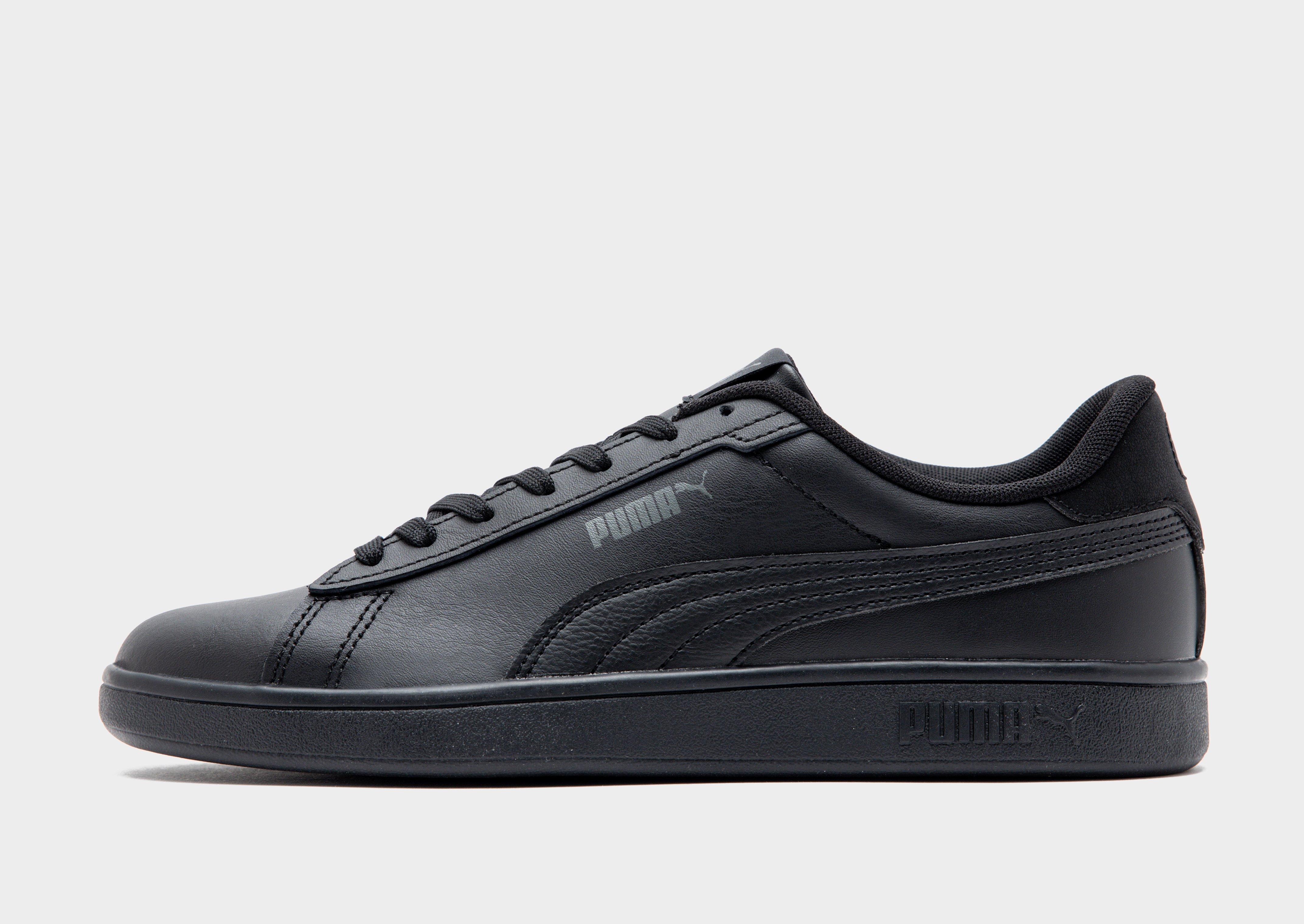 Black PUMA Smash Leather Junior s JD Sports