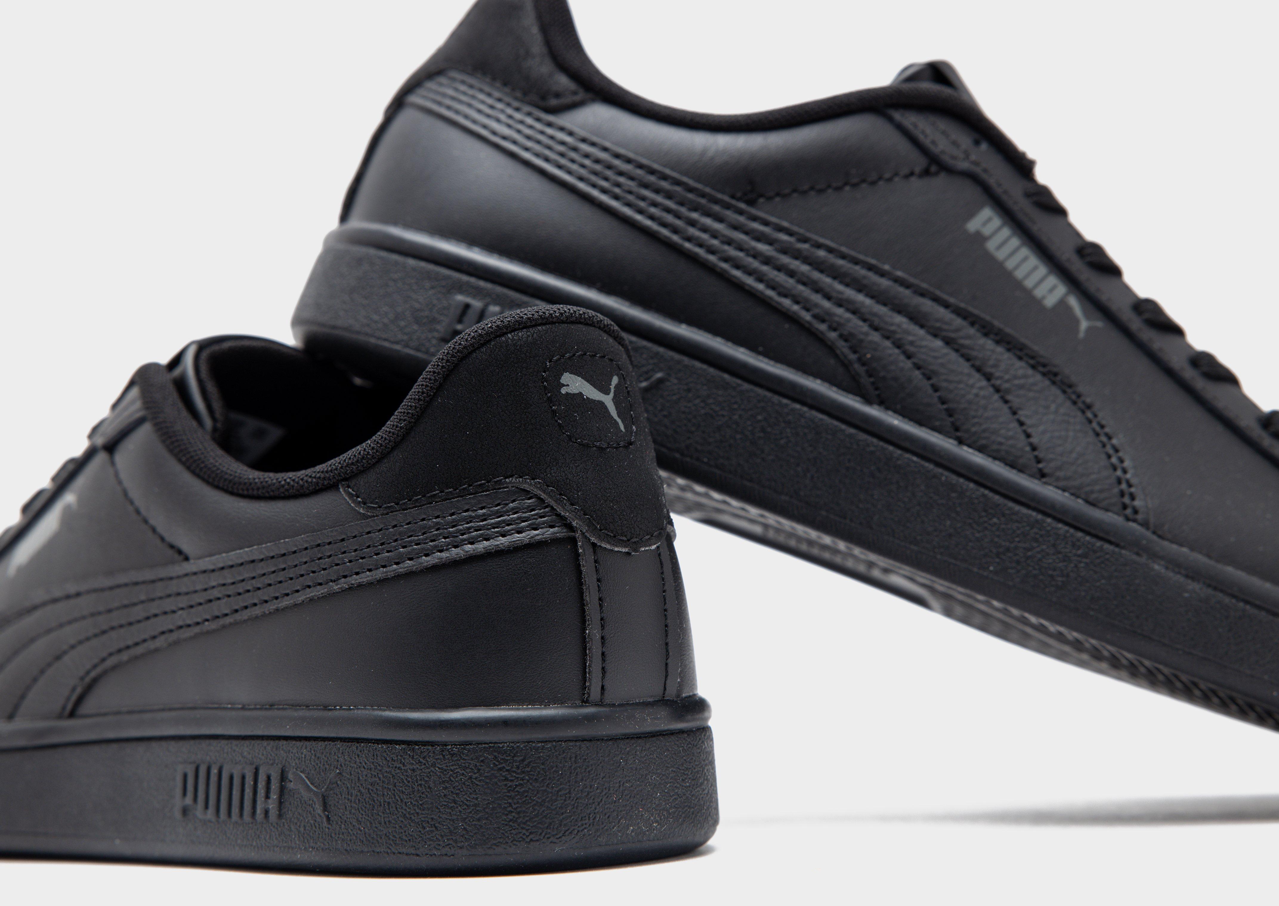 Black PUMA Smash Leather Junior s JD Sports