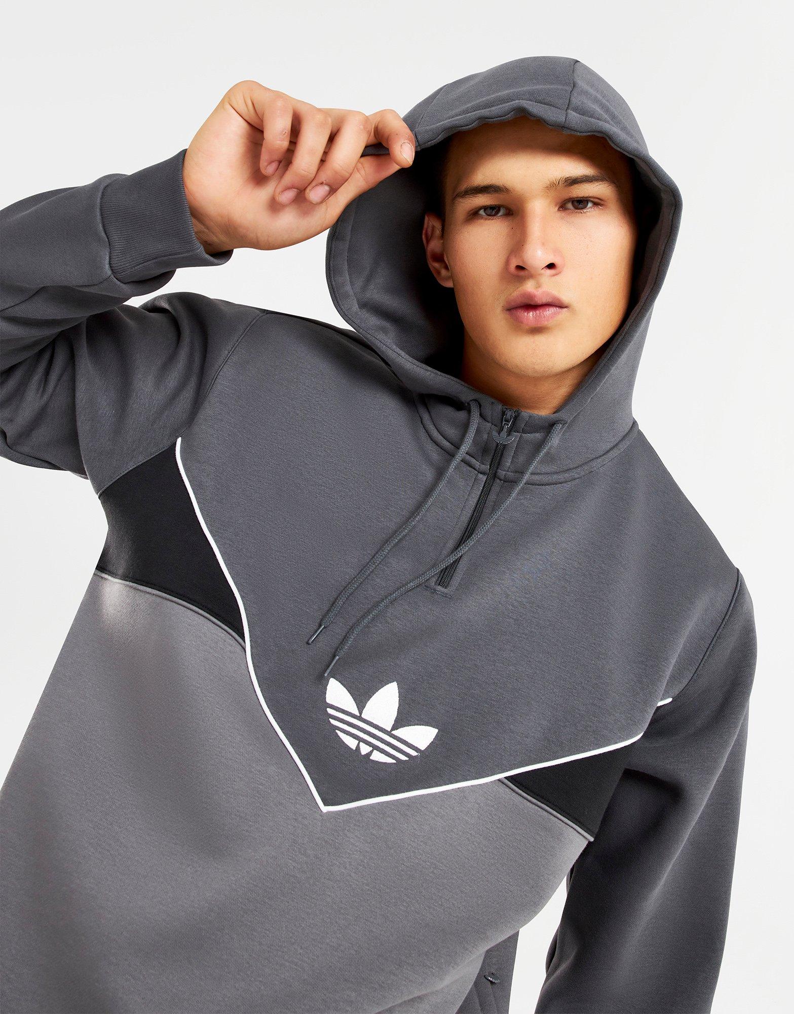adidas grey half zip