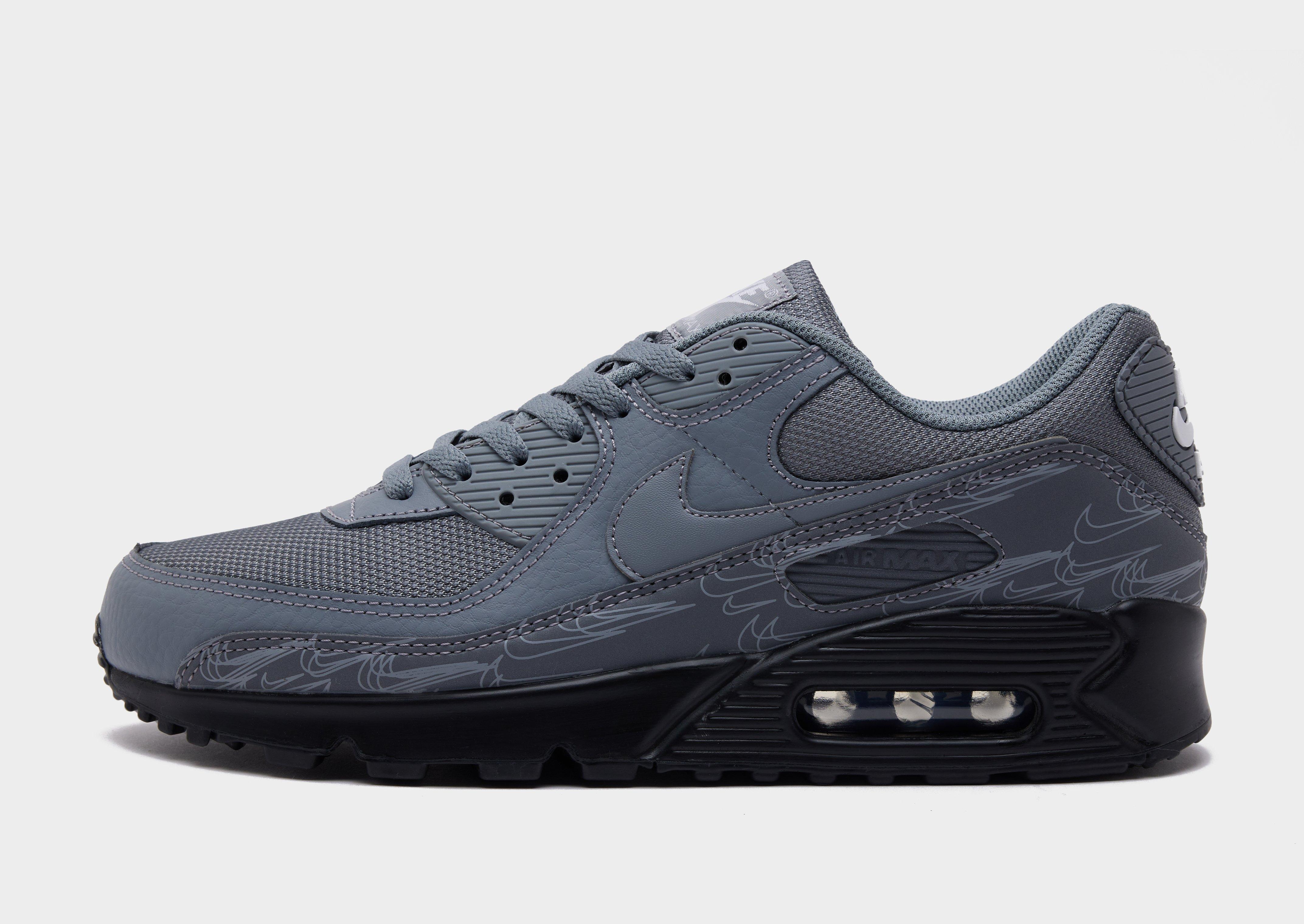 Nike air max 90 grey hot sale black white