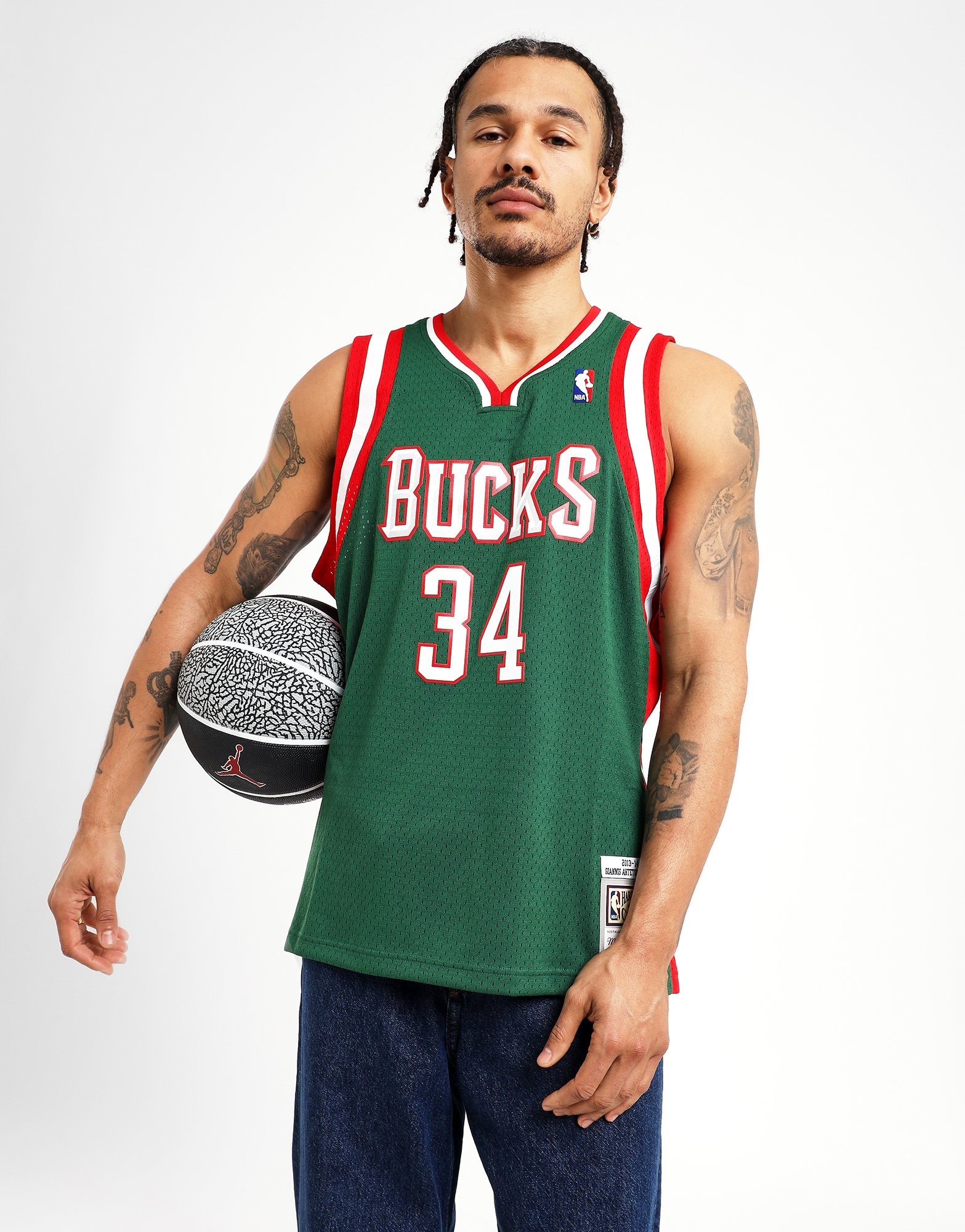 Mitchell & Ness HWC 2013 Giannis Antetokounmpo Milwaukee Bucks Authentic Jersey / Medium