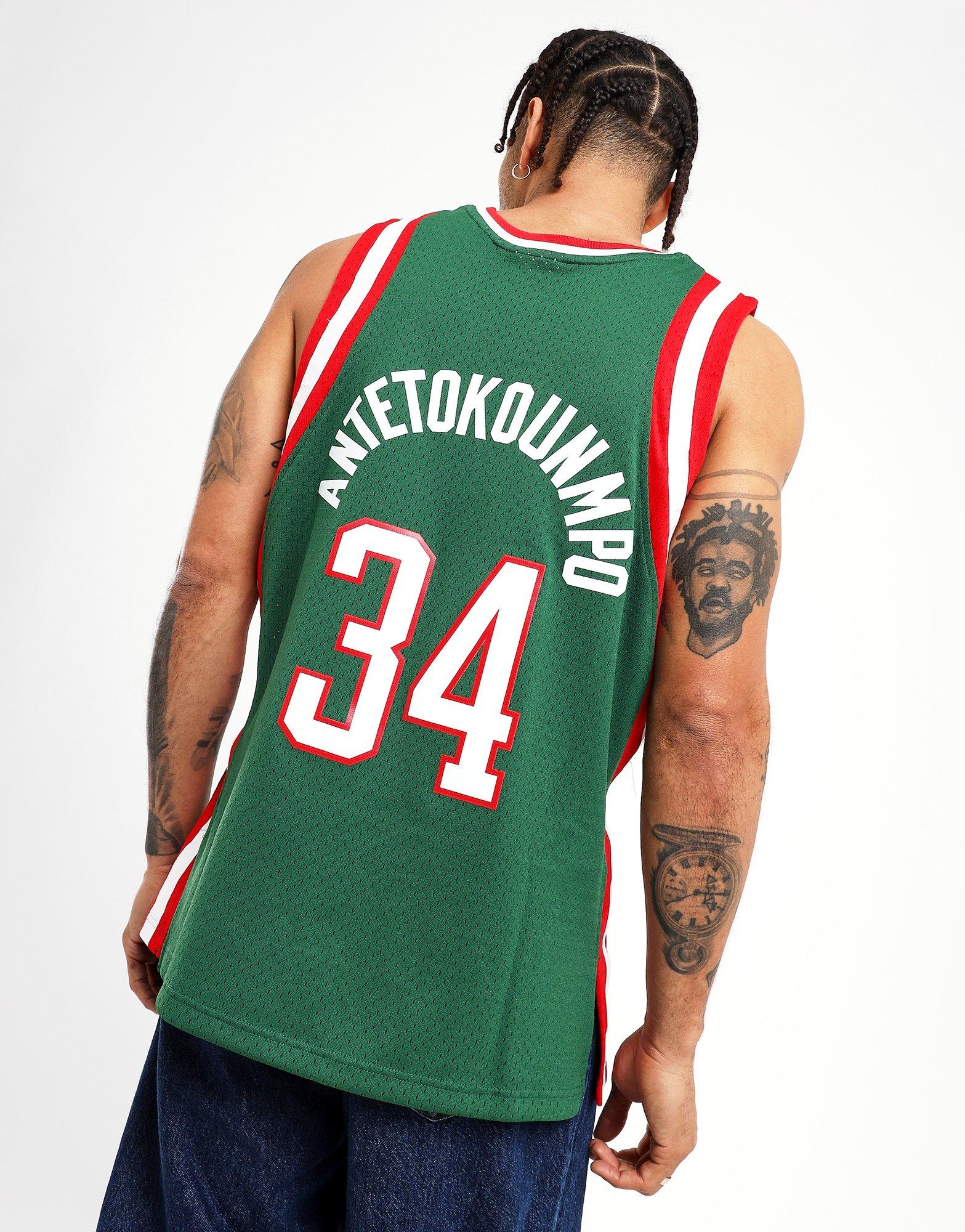 Mitchell and Ness Bucks Giannis '13-14 Authentic Road Jersey