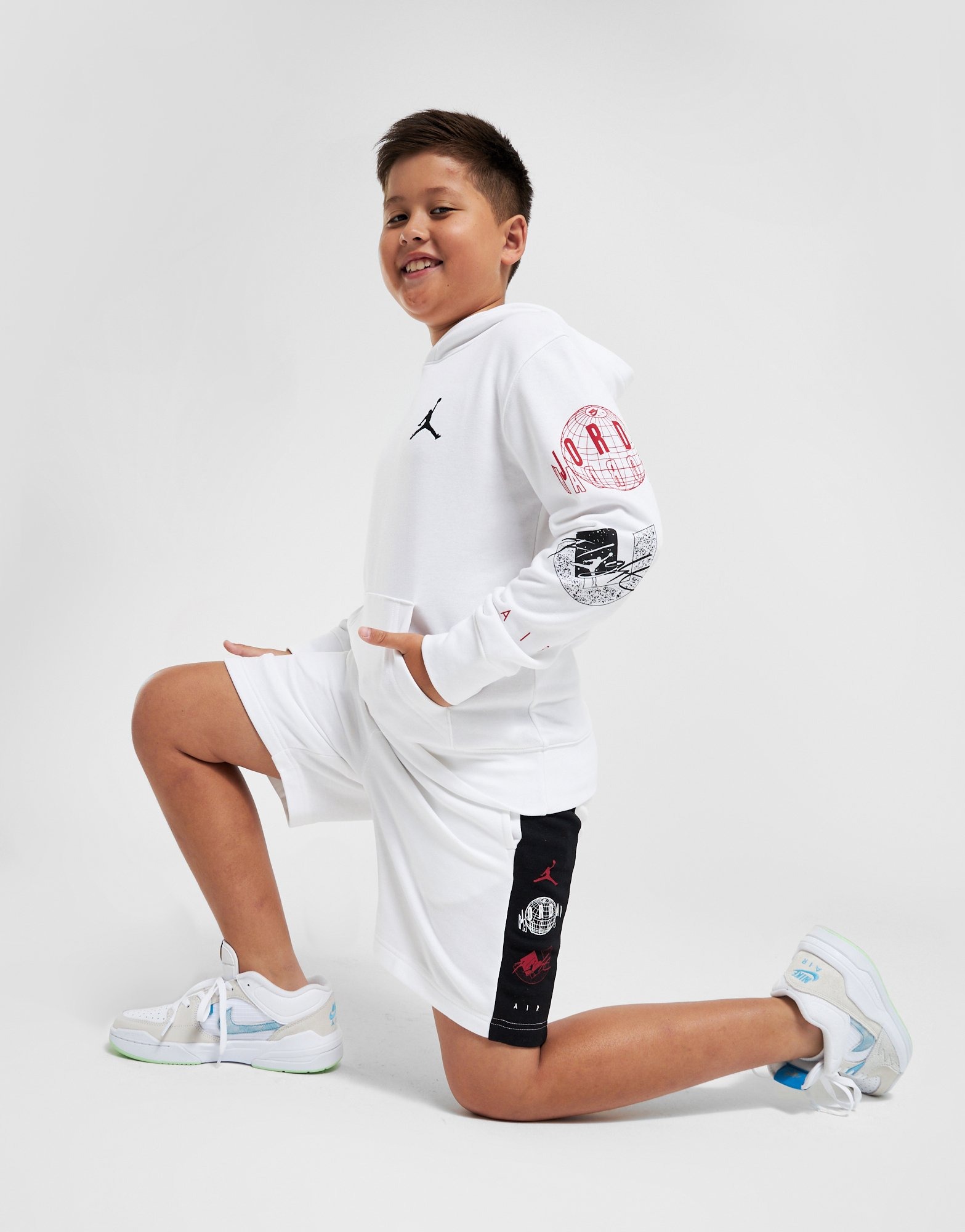 White Jordan Globe Shorts Junior's JD Sports