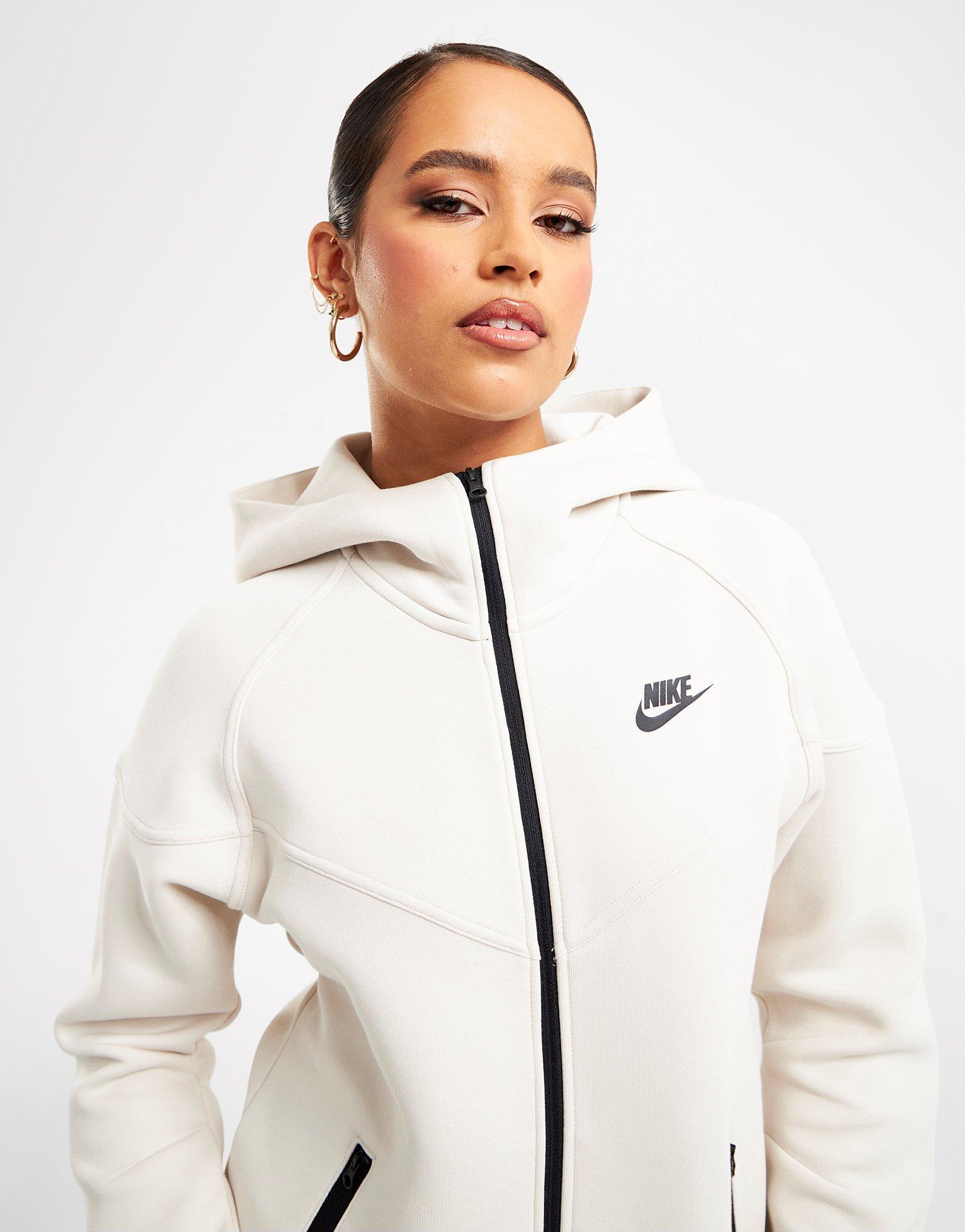 White Nike Tech Fleece Full Zip Hoodie - JD Sports NZ