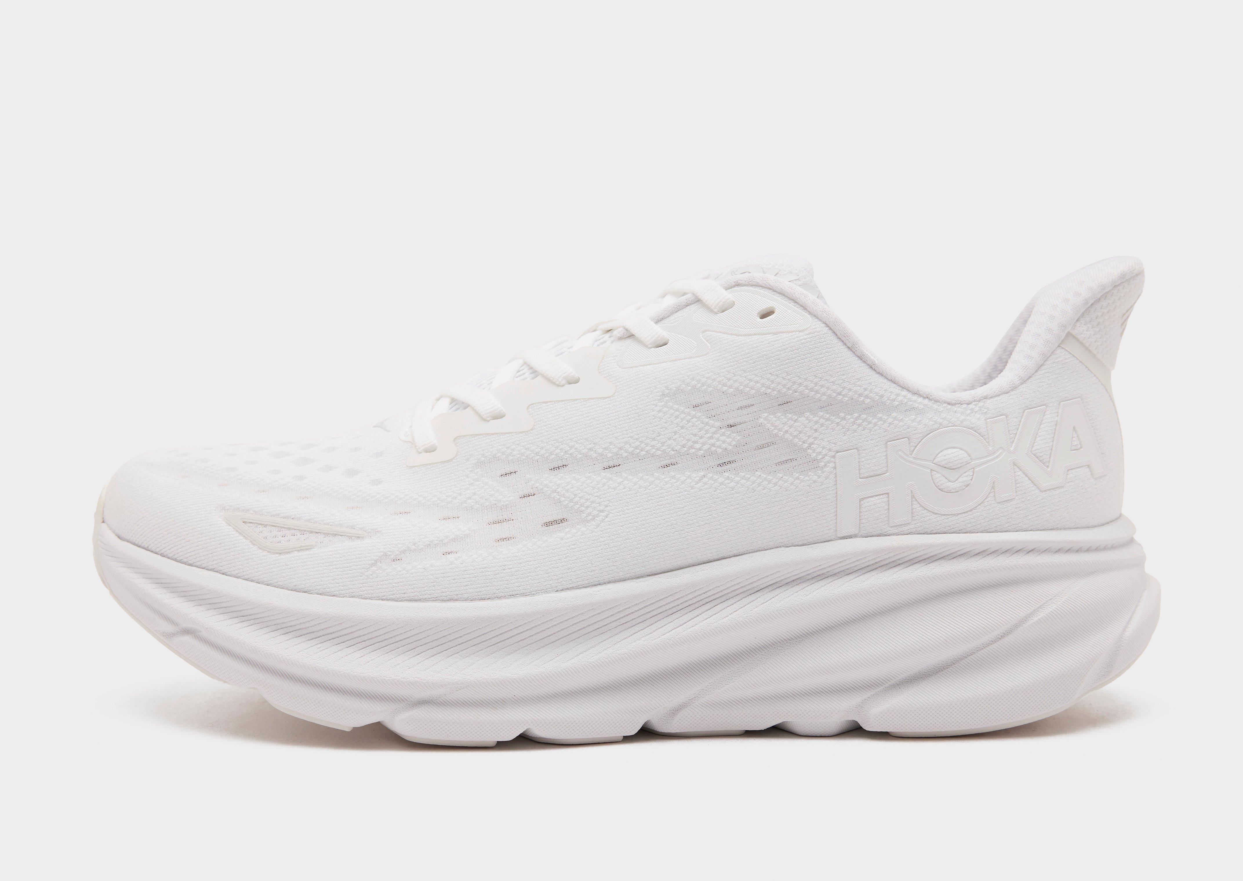 White HOKA Clifton 9 - JD Sports