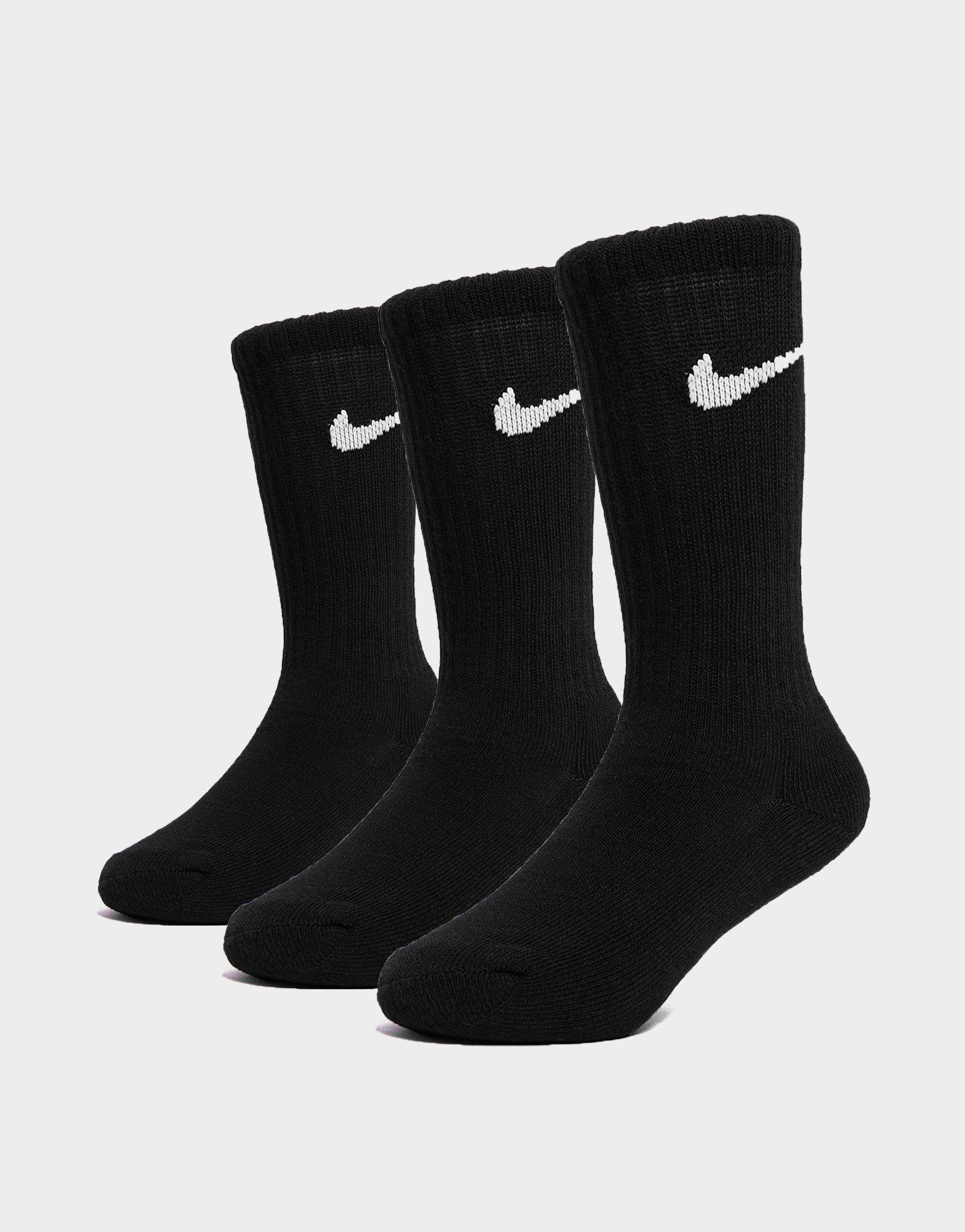 Black Nike Crew Socks 10C 3Y 3 Pack JD Sports