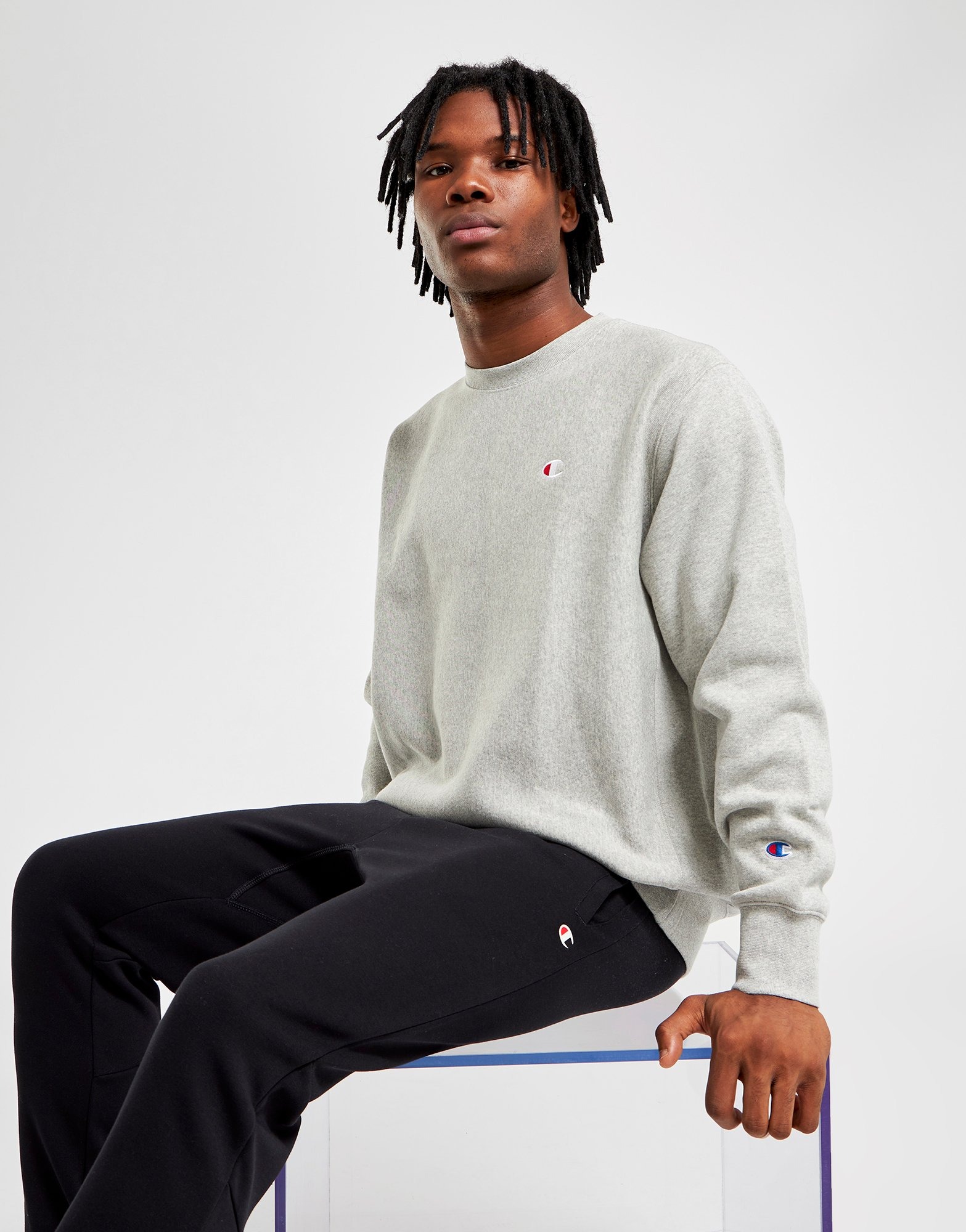 Grey Champion Reverse Weave Sweatshirt - JD Sports