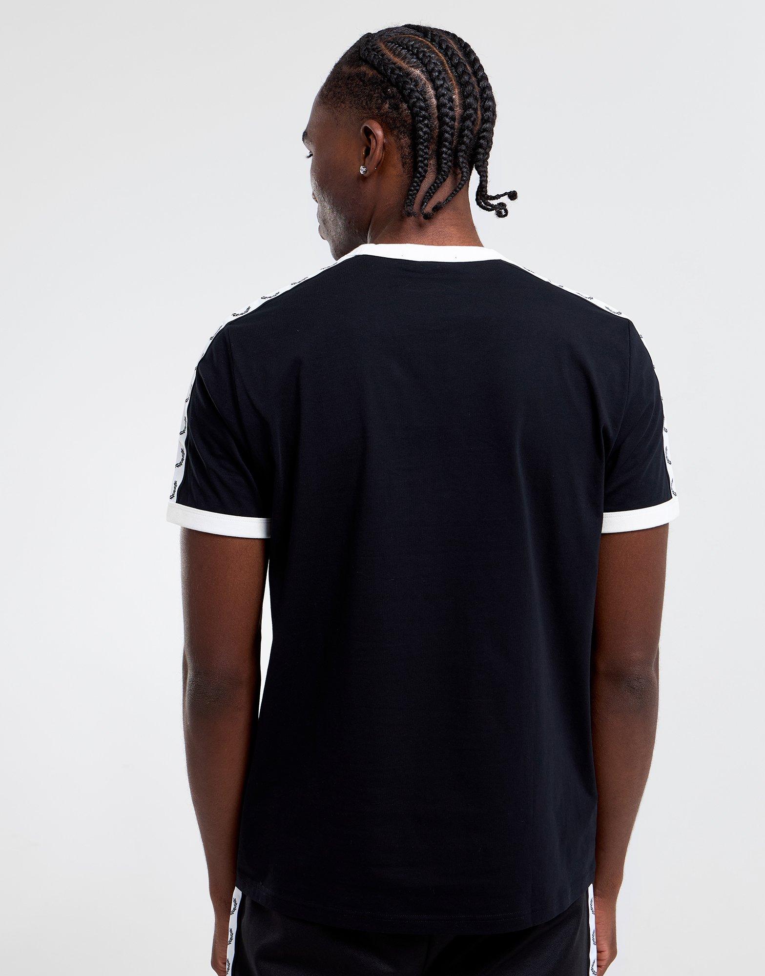 Black Fred Perry Tape Ringer T-Shirt - JD Sports NZ