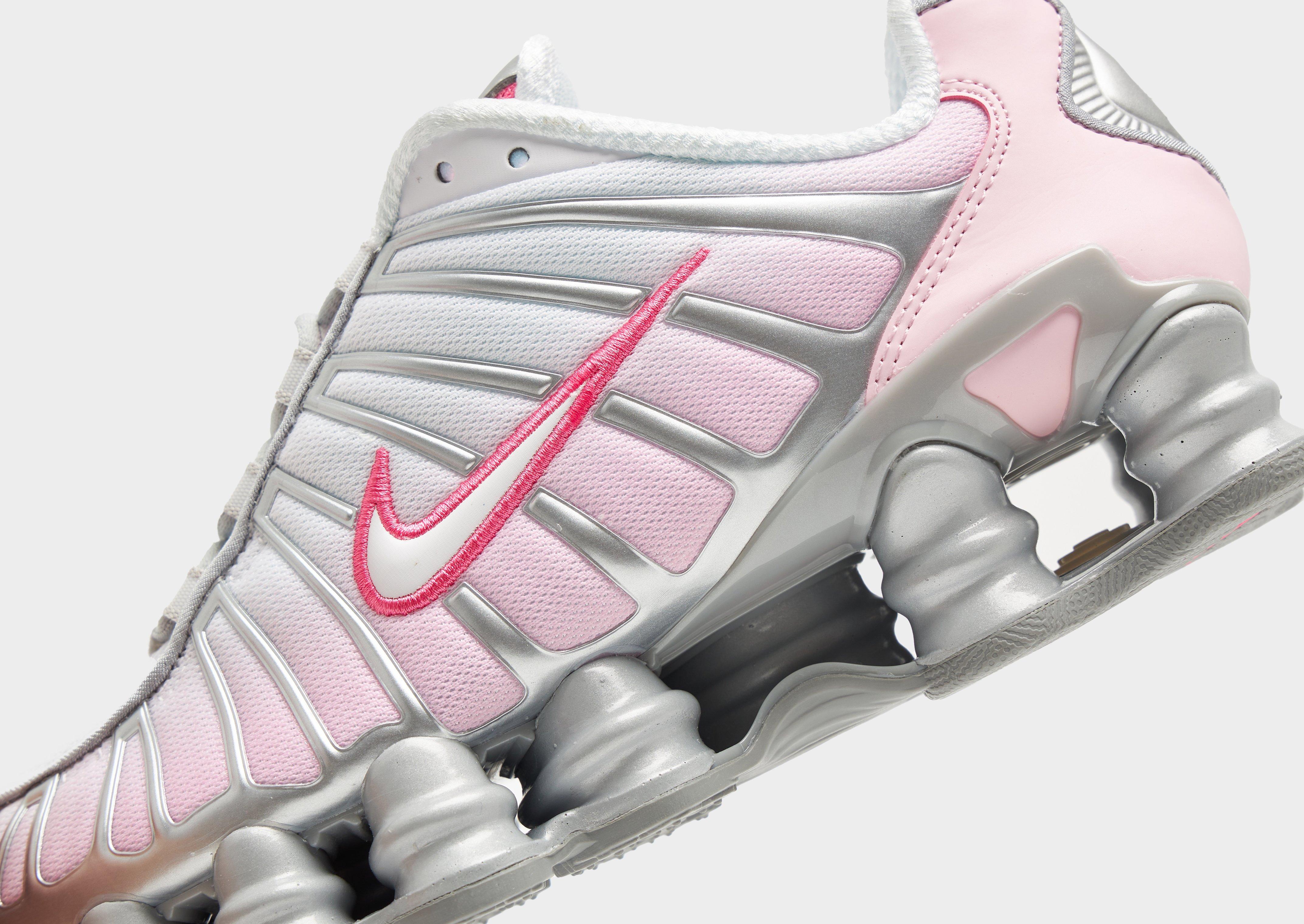 Nike shox pink and white best sale