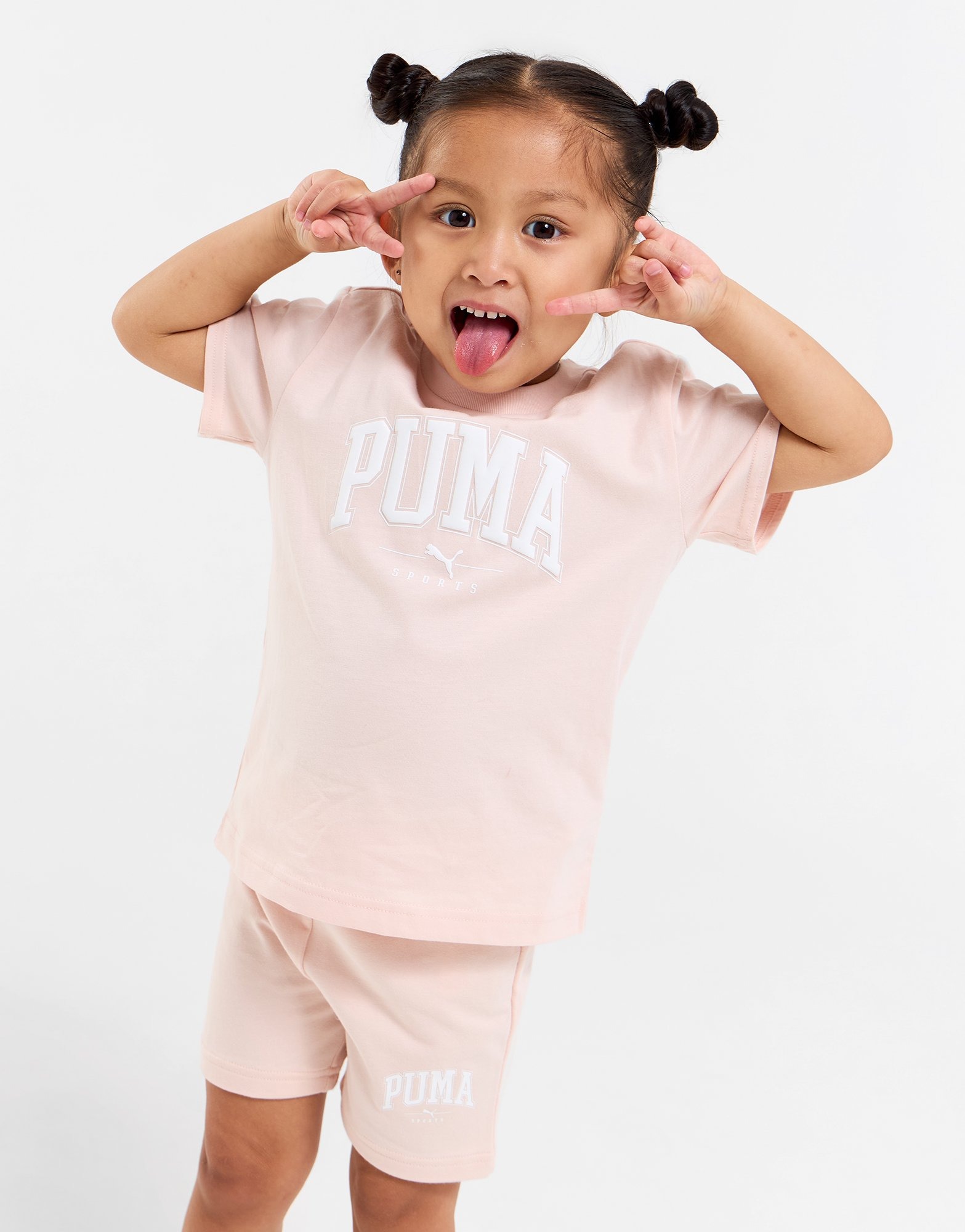 Pink PUMA Varsity T-Shirt/Shorts Set Infant's - JD Sports NZ