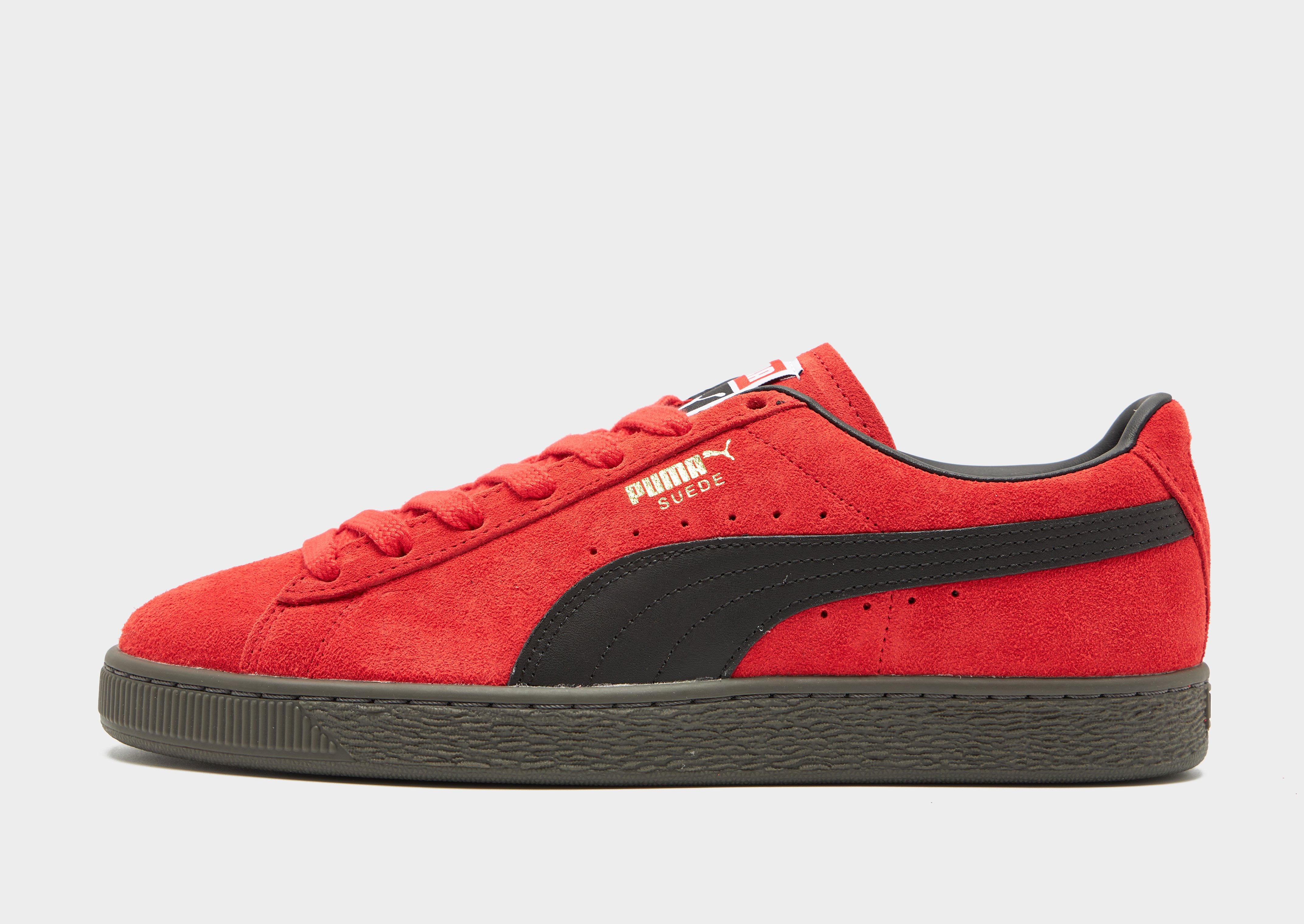 Puma suede red and grey best sale