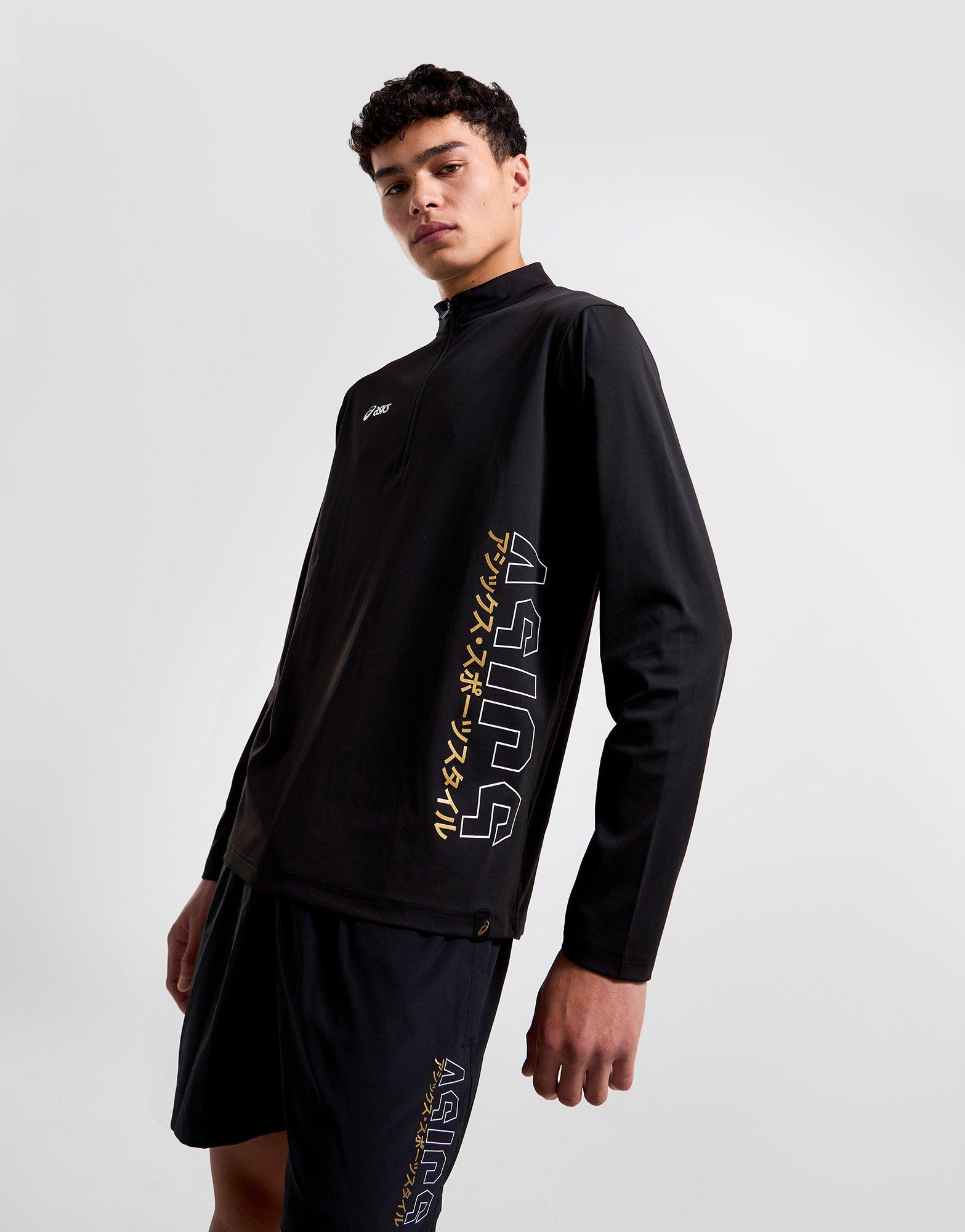 Black ASICS 1/4 Zip Track Top JD Sports