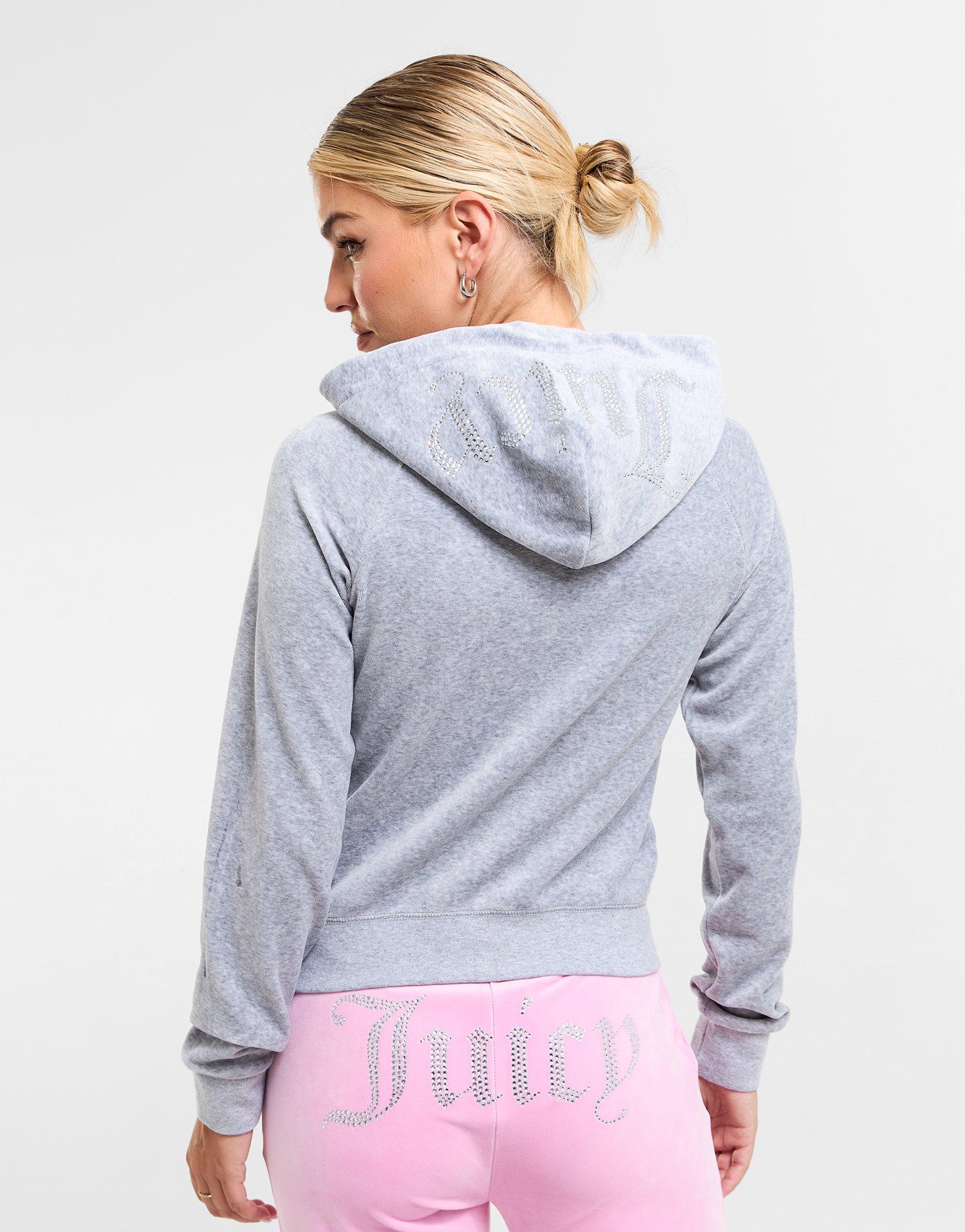 JUICY COUTURE Diamante Velour Full Zip Hoodie