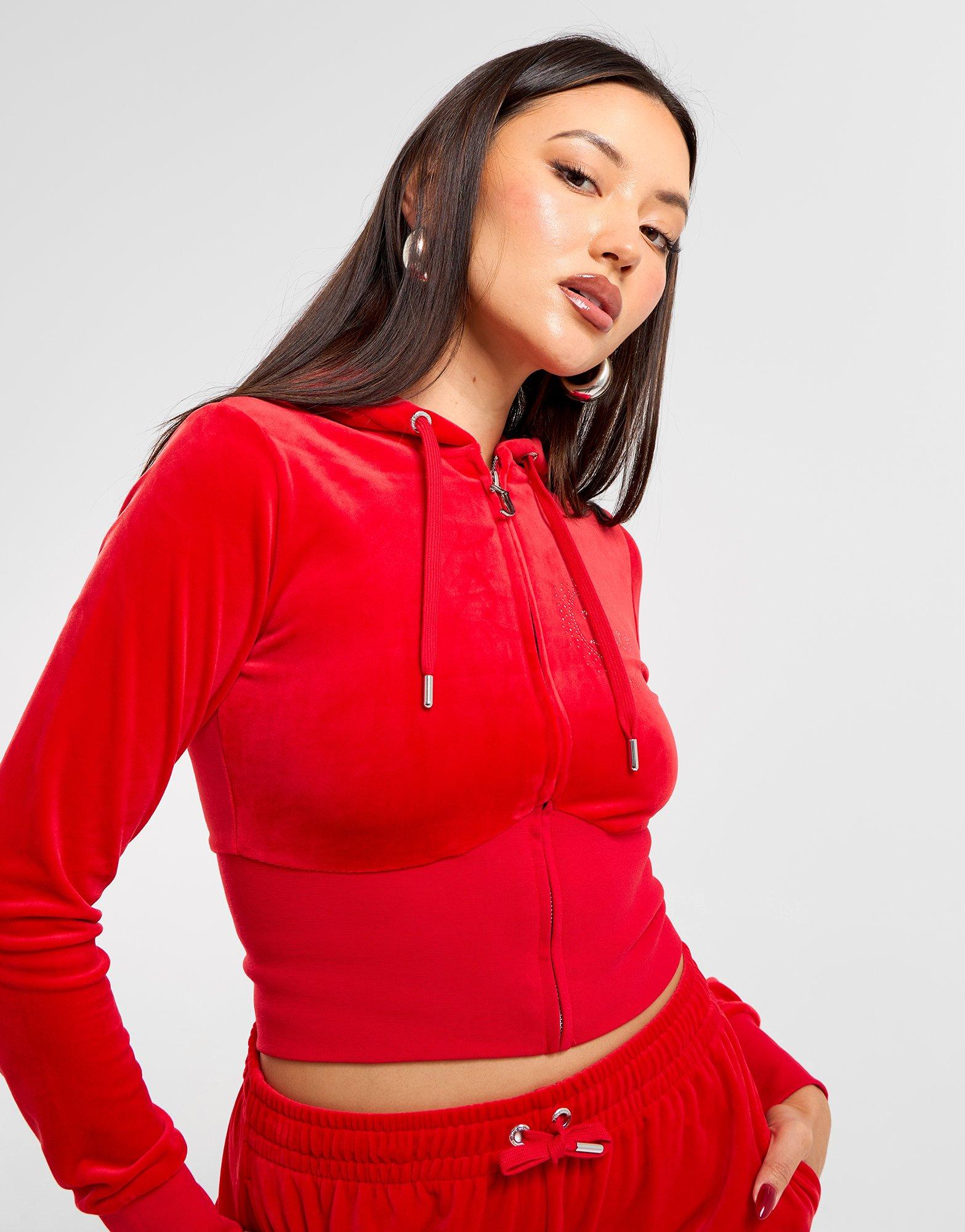 JUICY COUTURE Corset Velour Full Zip Hoodie