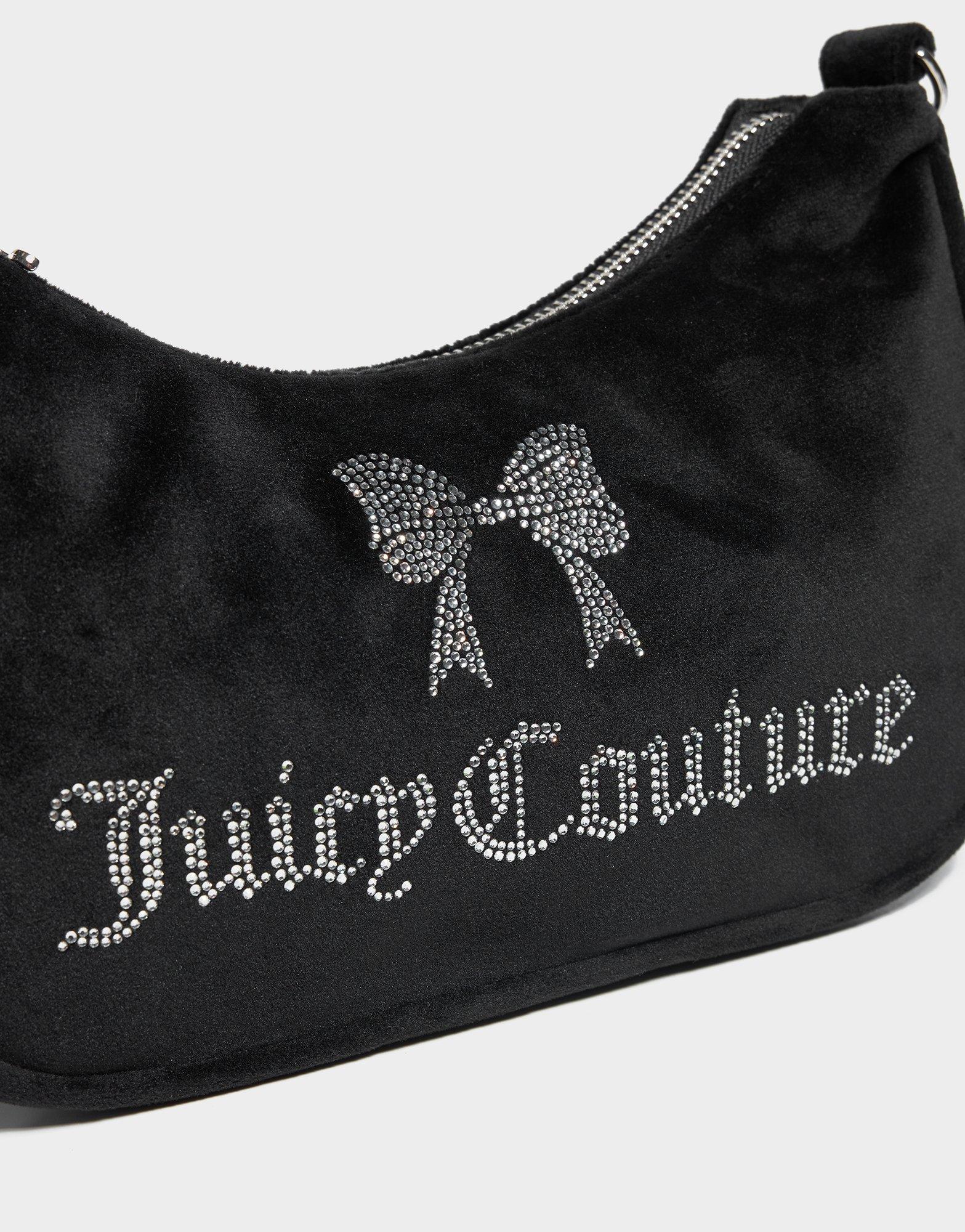 JUICY COUTURE Velour Diamante Shoulder Bag