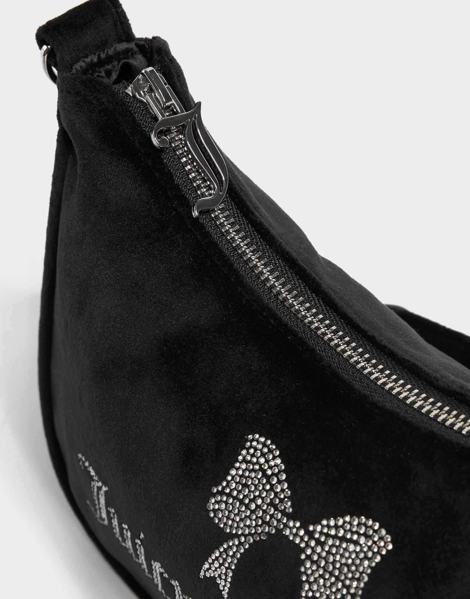 JUICY COUTURE Velour Diamante Shoulder Bag