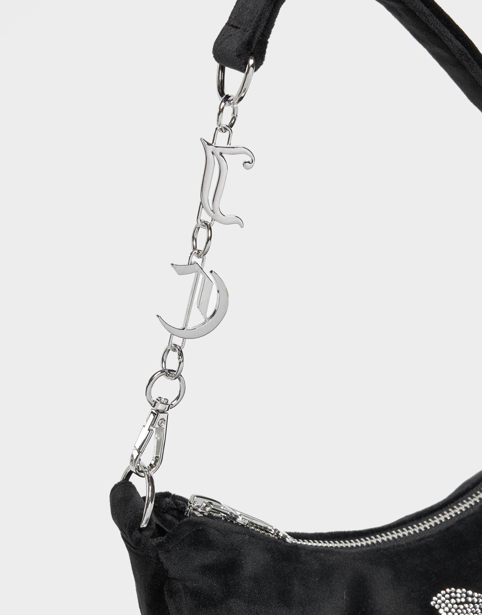 JUICY COUTURE Velour Diamante Shoulder Bag