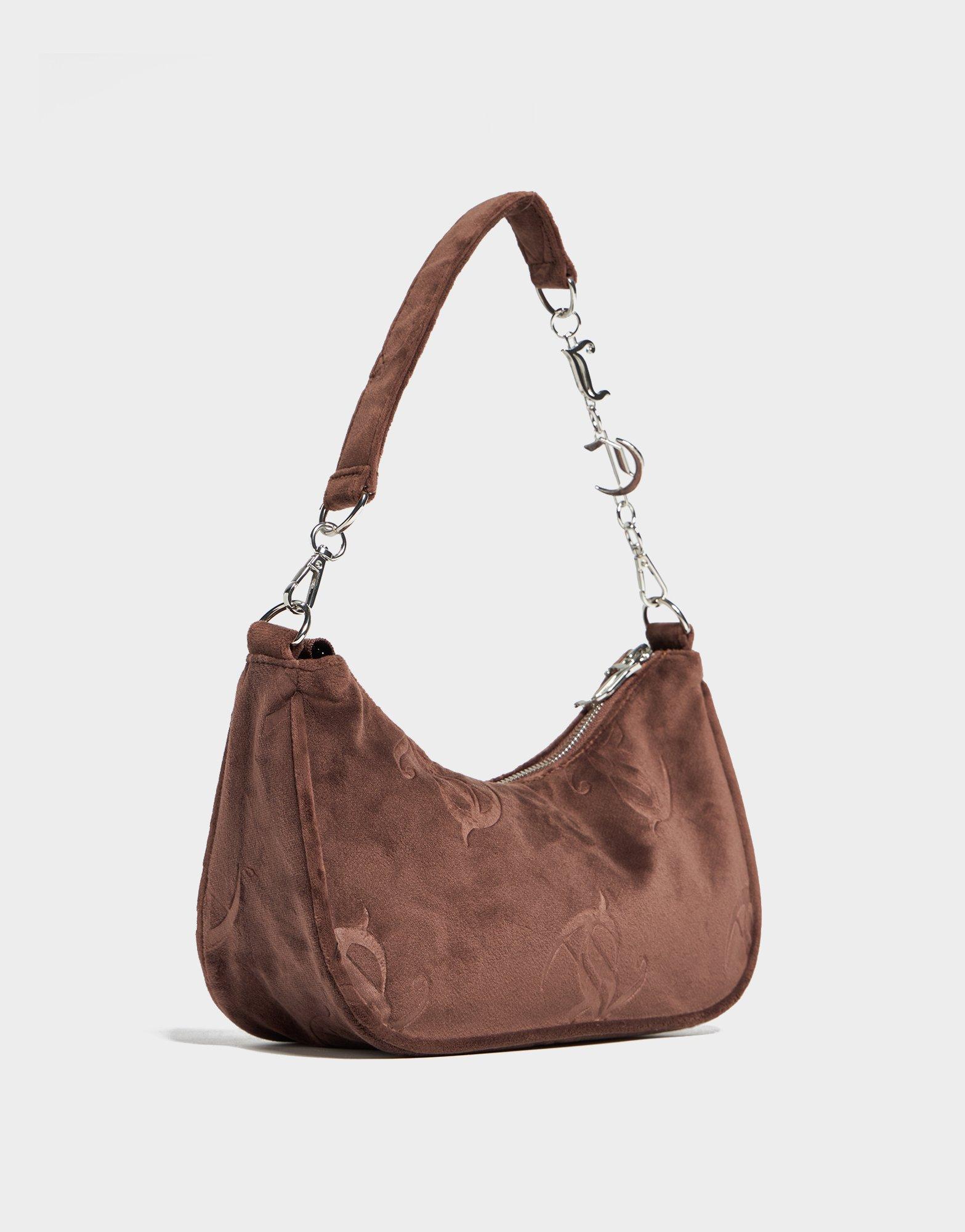 Brown JUICY COUTURE Velour Diamante Shoulder Bag - JD Sports