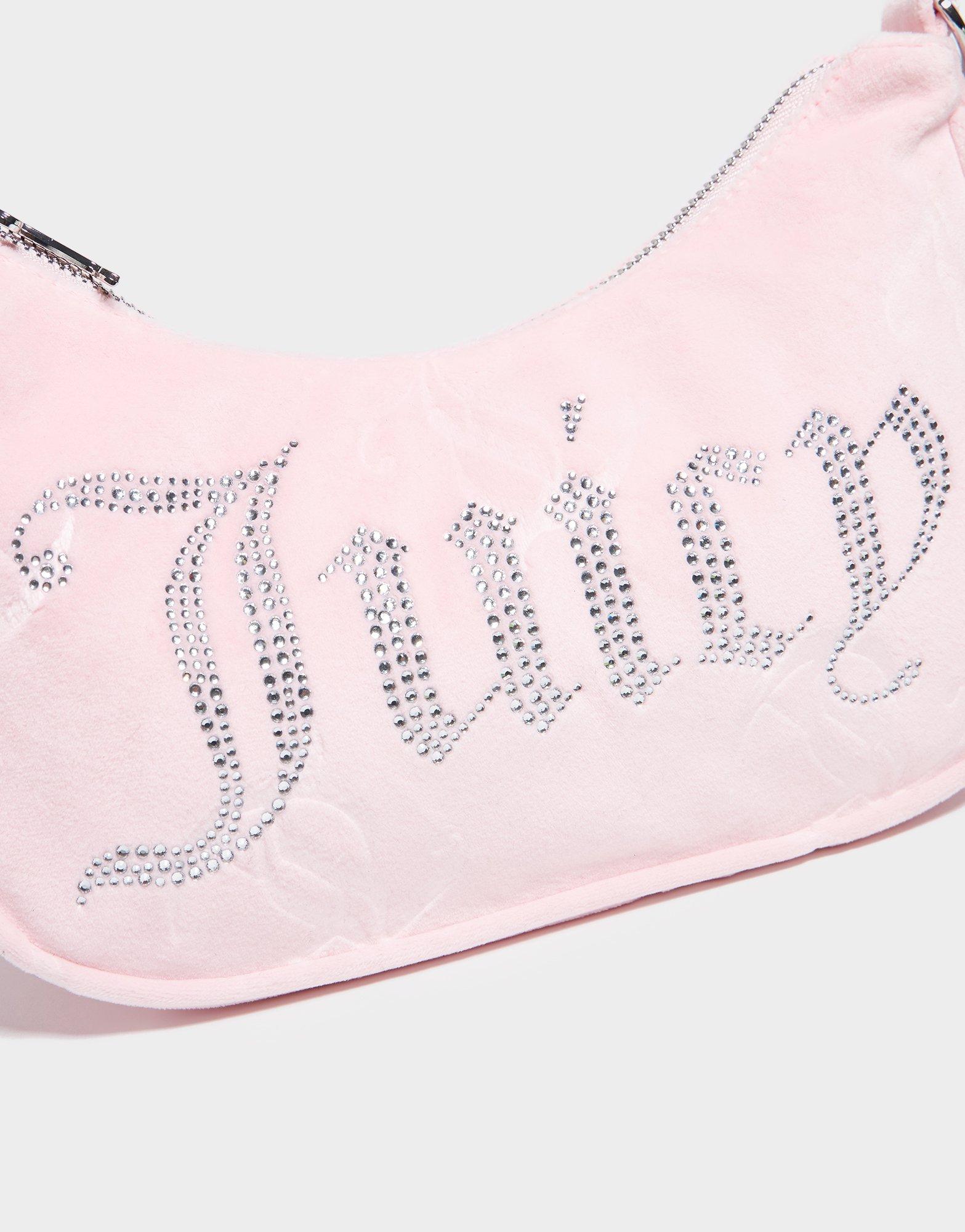 JUICY COUTURE Velour Diamante Shoulder Bag