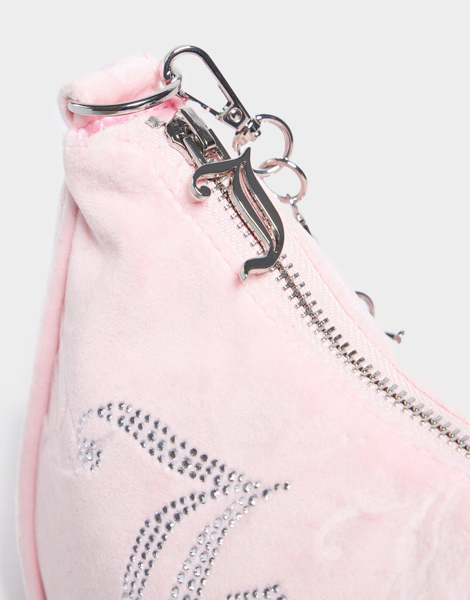 JUICY COUTURE Velour Diamante Shoulder Bag