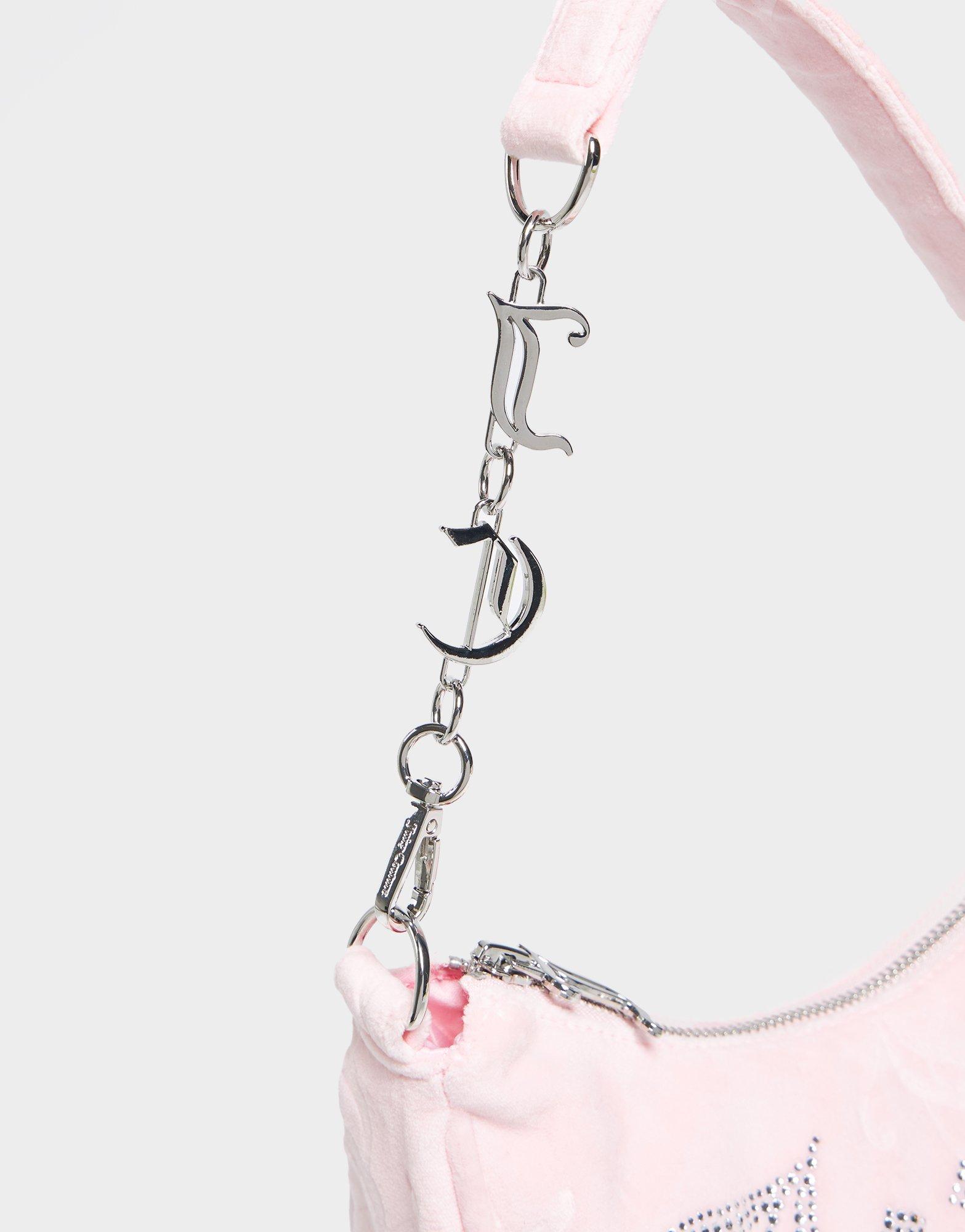 JUICY COUTURE Velour Diamante Shoulder Bag