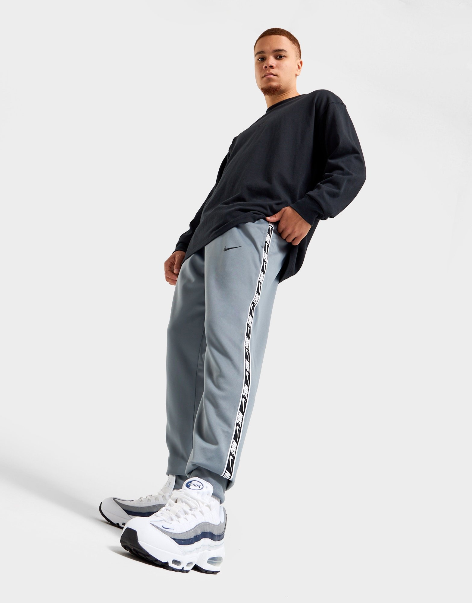 mens nike tape joggers