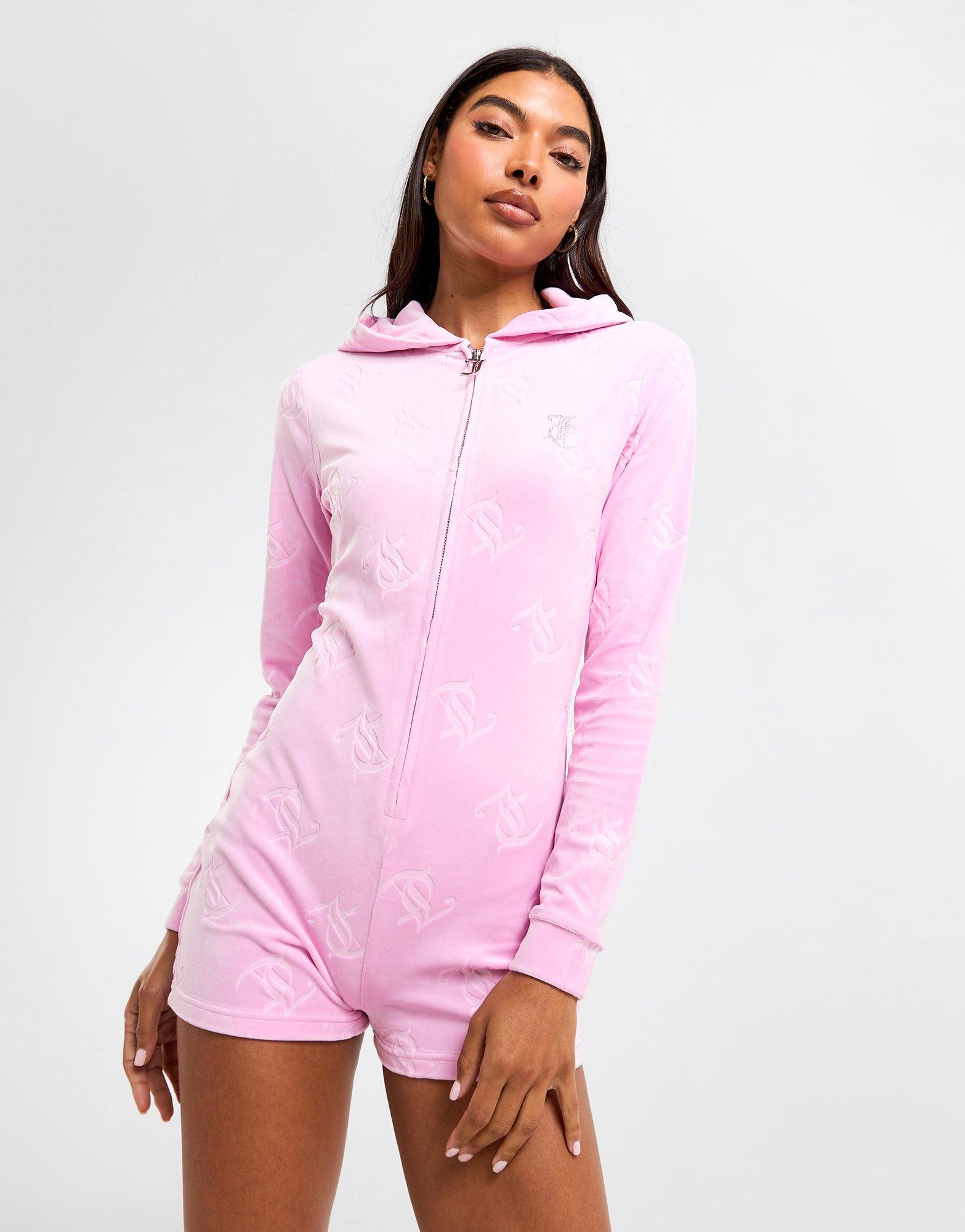 JUICY COUTURE Diamante Velour Romper Suit