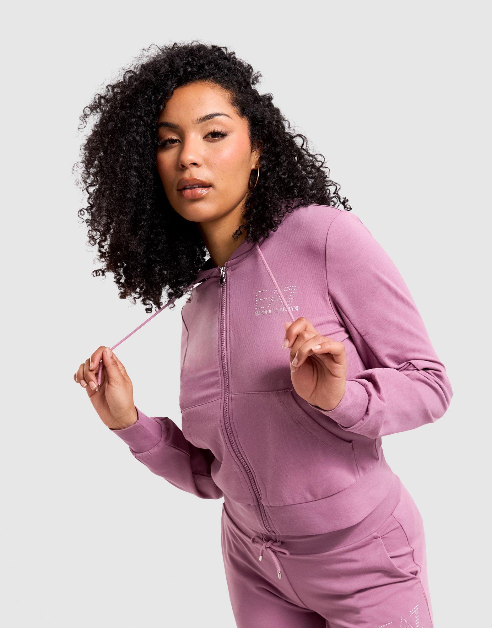 EA7 Emporio Armani Slim Diamante Full Zip Hoodie