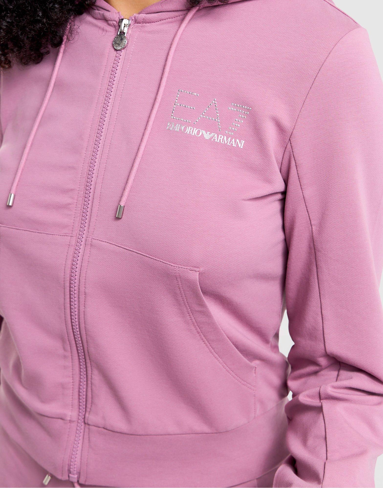 EA7 Emporio Armani Slim Diamante Full Zip Hoodie