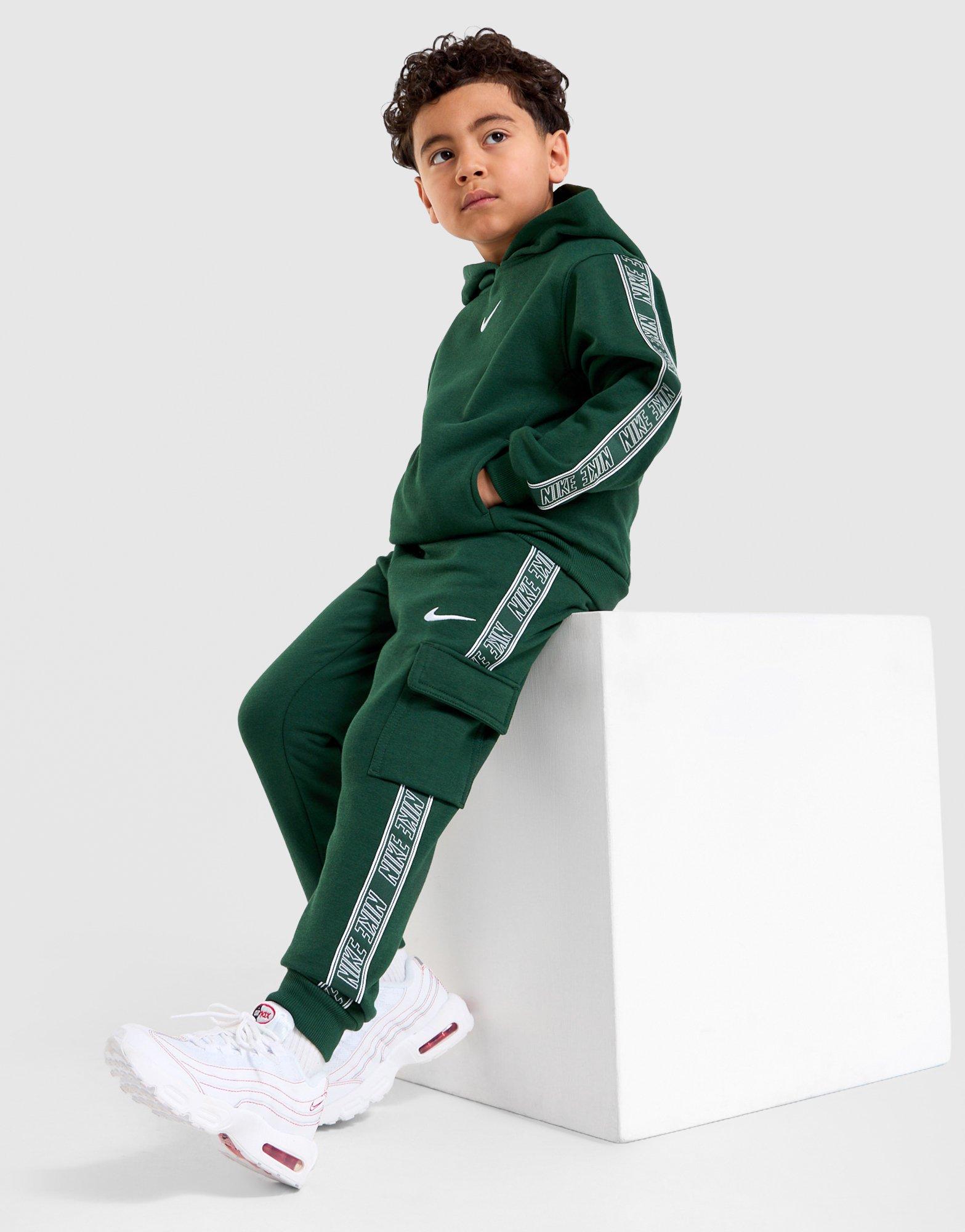 Green Nike Tape Hoodie Tracksuit Set Children's JD Sports Australia