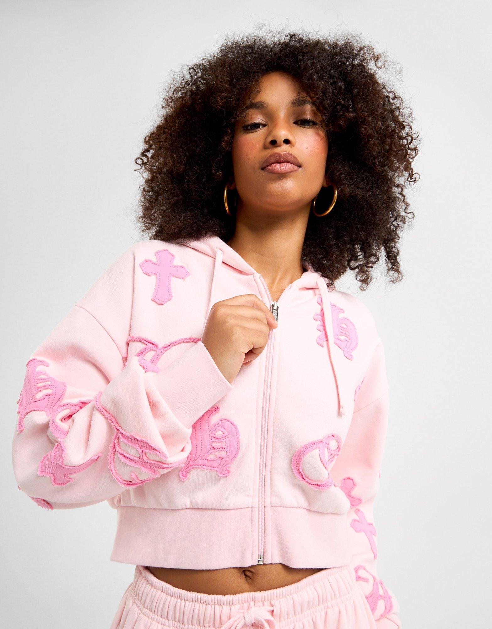 Crop Hoodie Champion Hoodie Pink Jd Pink Hoodrich Mist Crop Full Zip Hoodie  JD Sports NZ