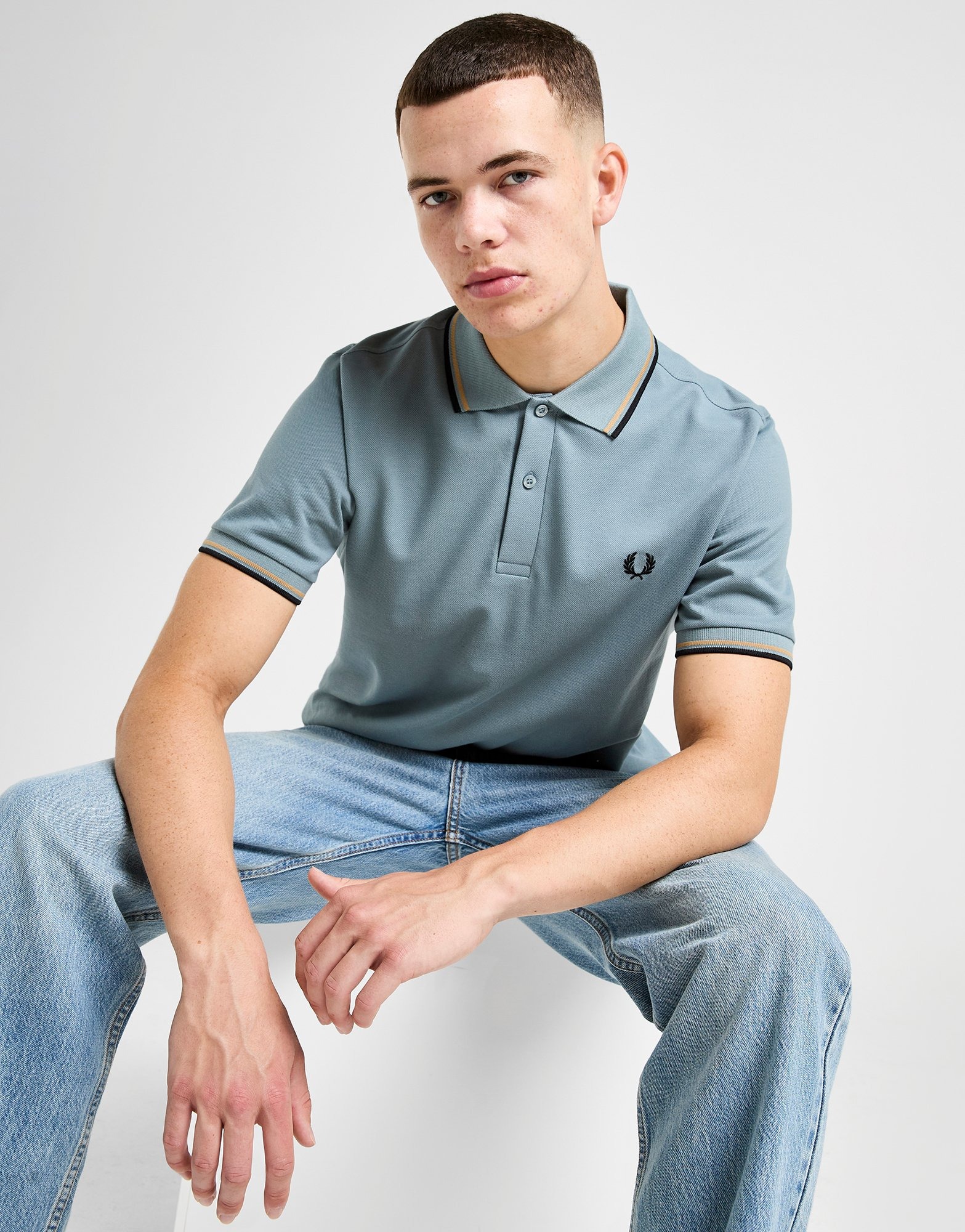 ゆ*読様 FRED PERRY Twin Tipped Ribbed Polo jd_ANZ0140301_a?qlt=92