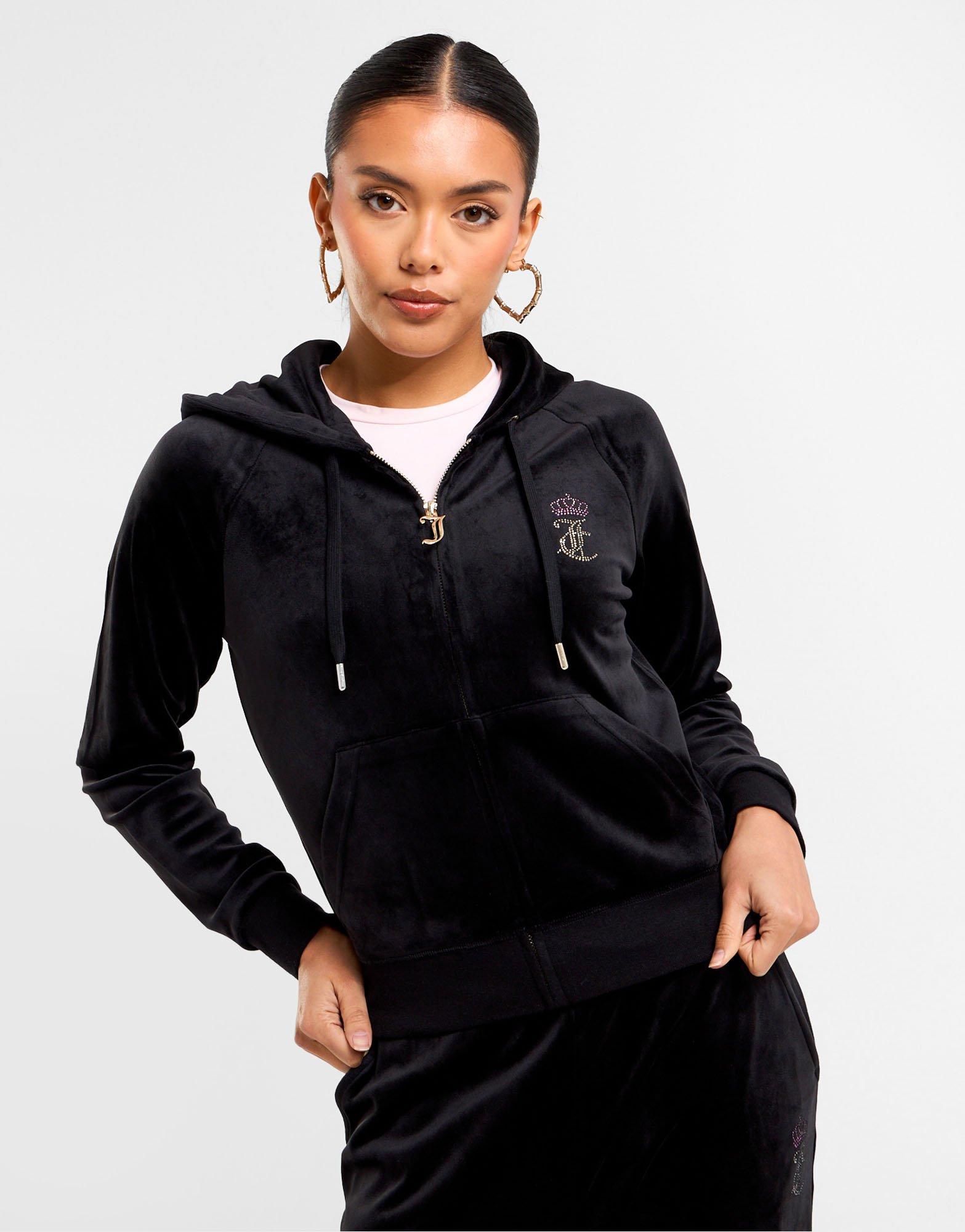 JUICY COUTURE Heart Velour Full Zip Hoodie