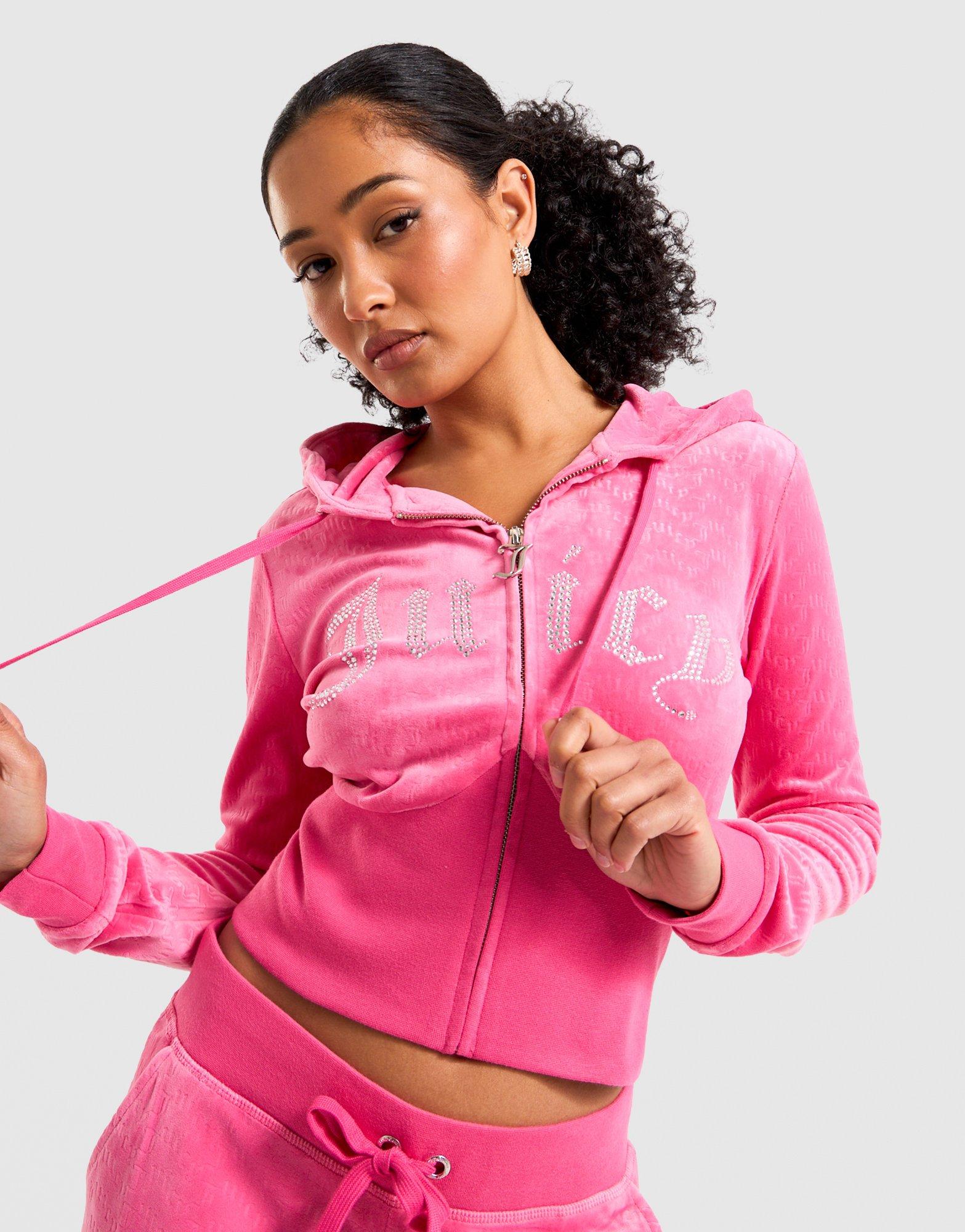 JUICY COUTURE Velour Corset Full Zip Hoodie