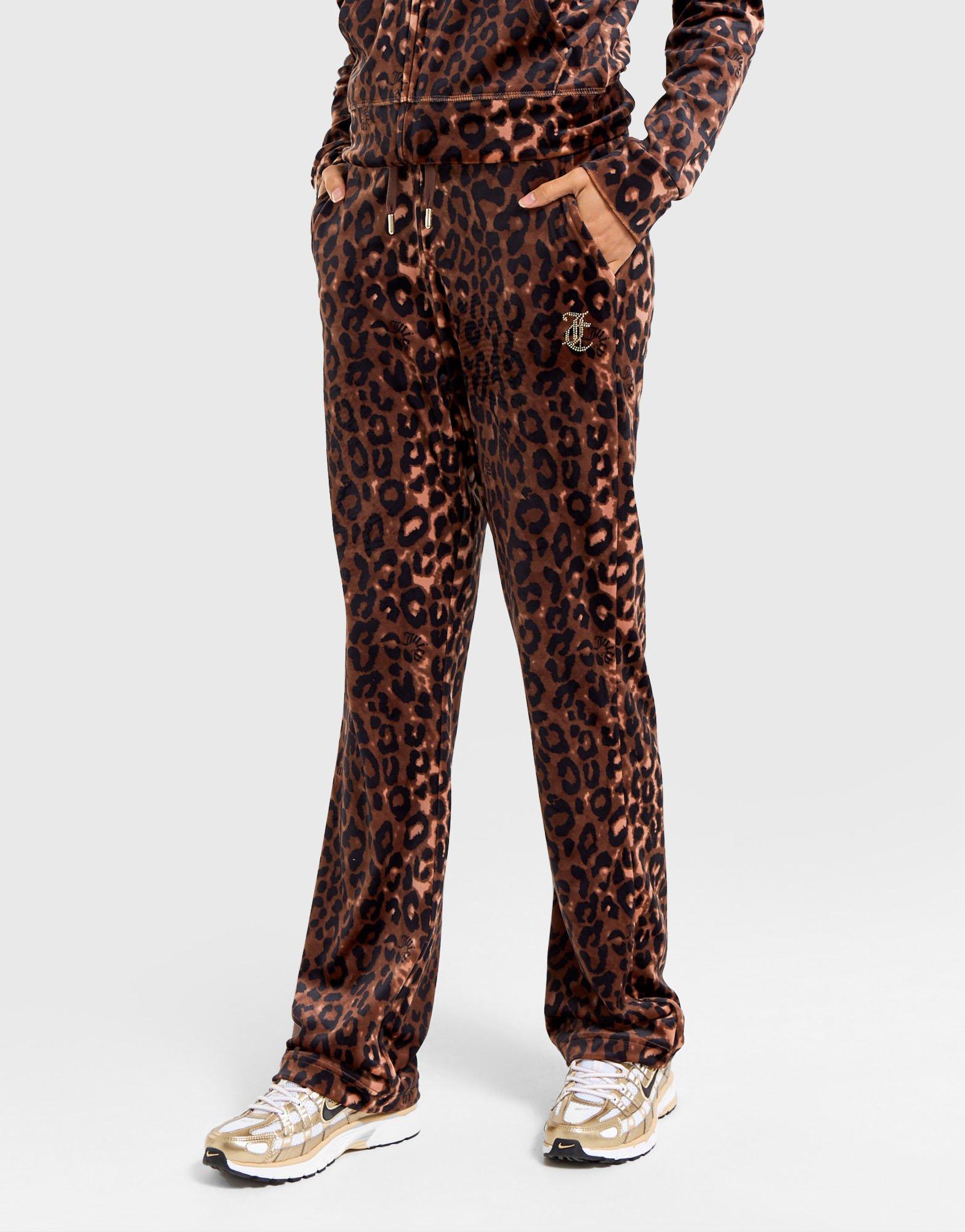 JUICY COUTURE Leopard Velour Diamante Joggers