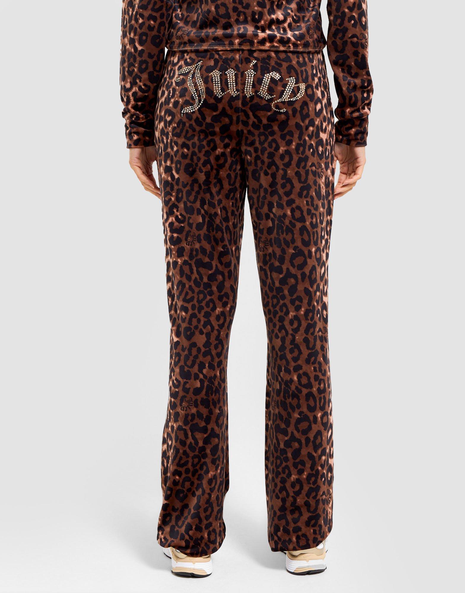 JUICY COUTURE Leopard Velour Diamante Joggers