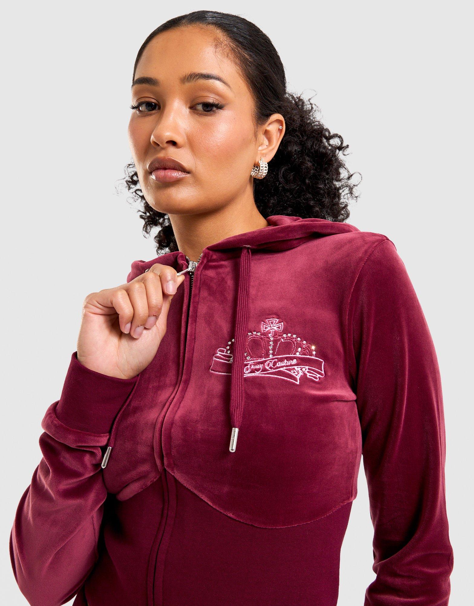 JUICY COUTURE Corset Velour Full Zip Hoodie