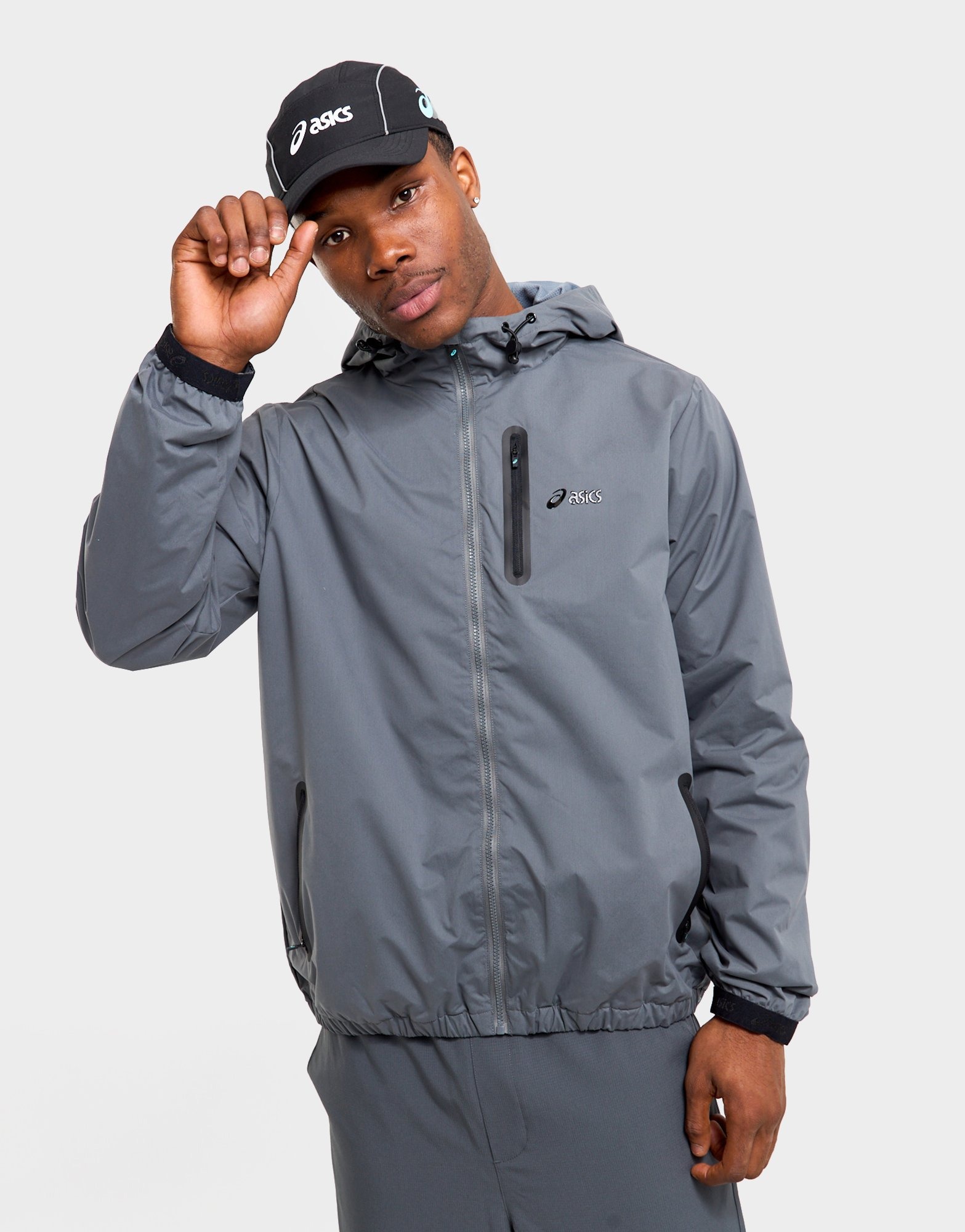 Grey ASICS Gel Woven Full Zip Jacket - JD Sports