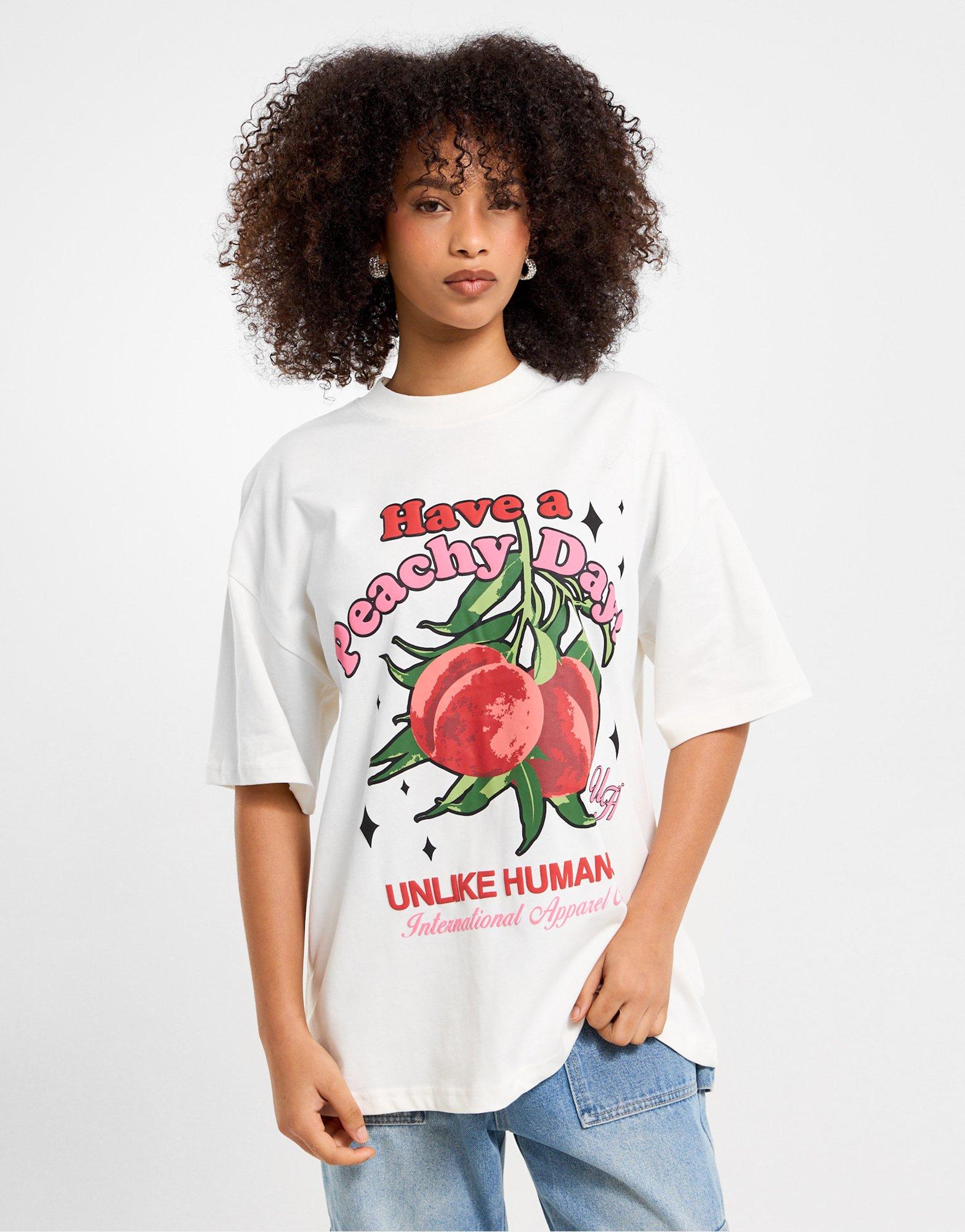 Unlike Humans Peach Graphic T-Shirt