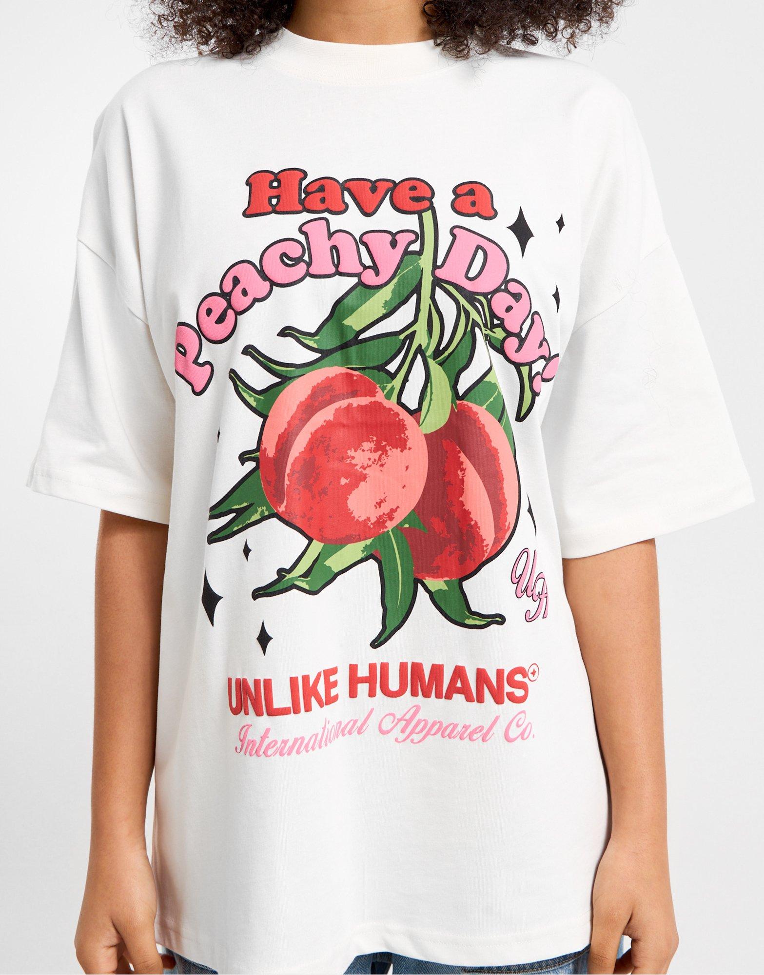 Unlike Humans Peach Graphic T-Shirt