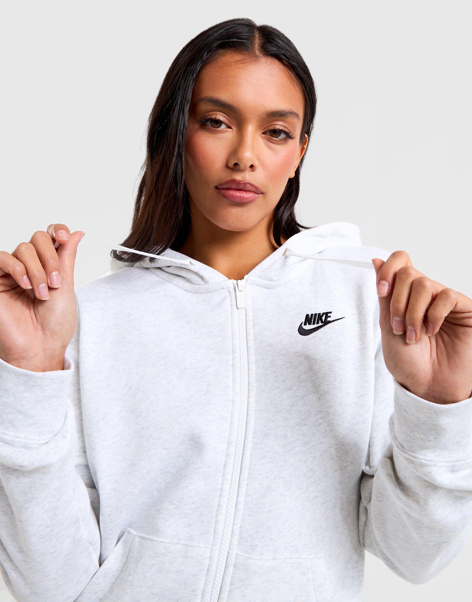 Grey Women's Nike Zip Hoodie Grey Nike Club Full Zip Hoodie