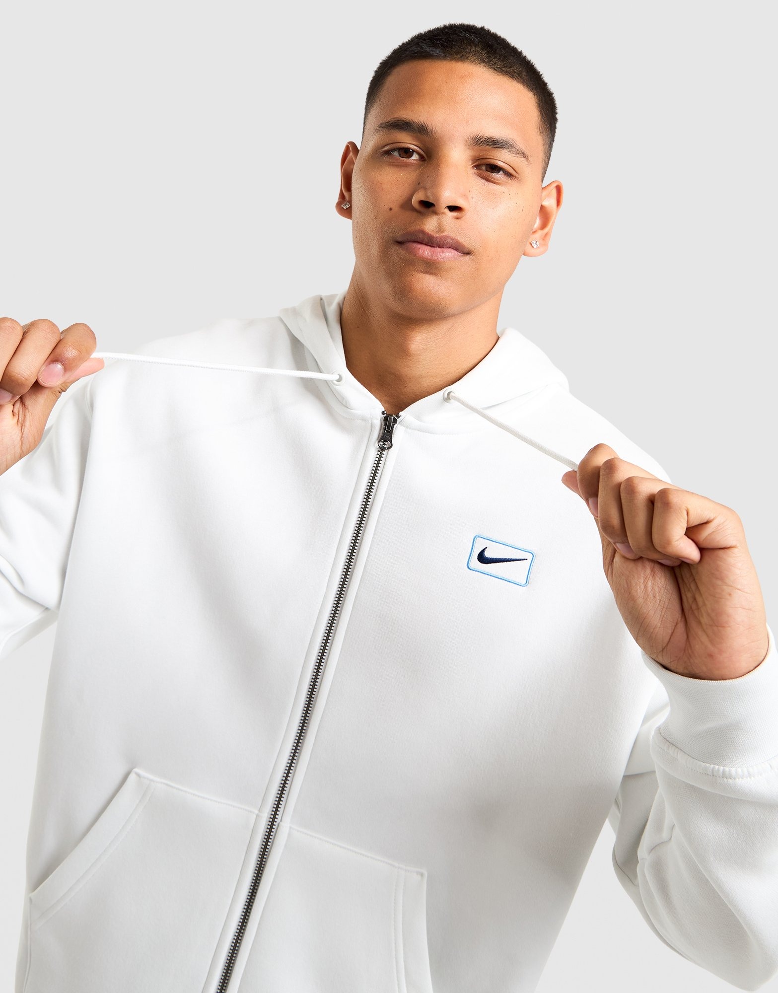 White Nike Street Graffiti Full Zip Hoodie - JD Sports NZ