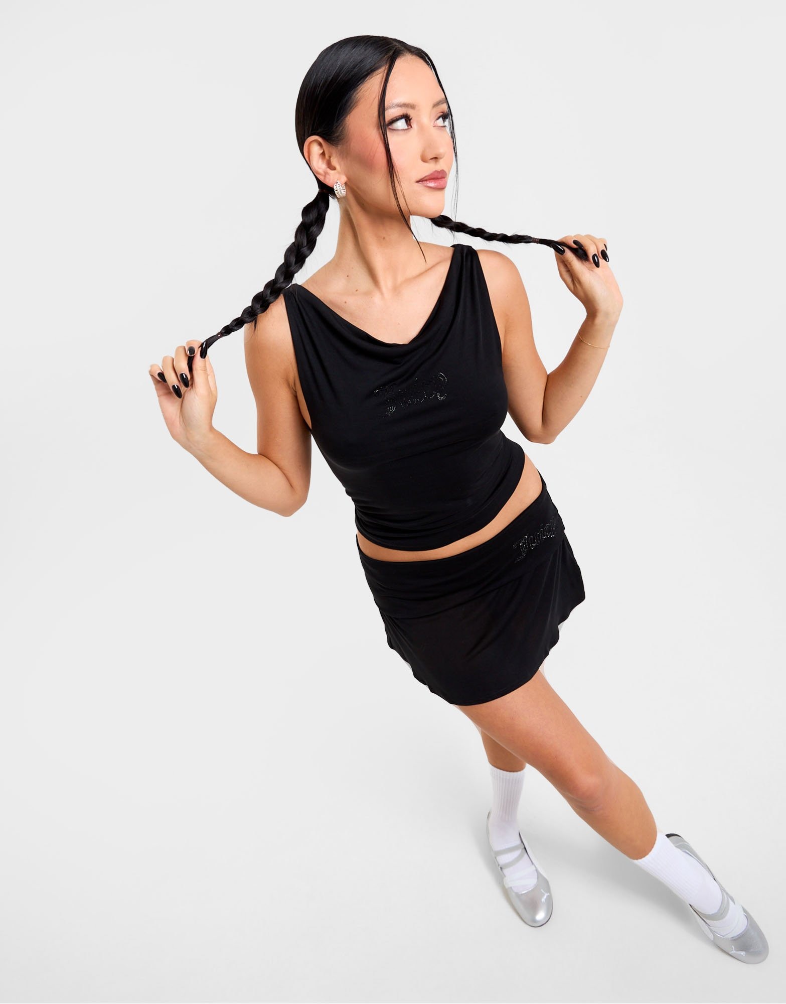Black JUICY COUTURE Draped Tank Top - JD Sports Australia 