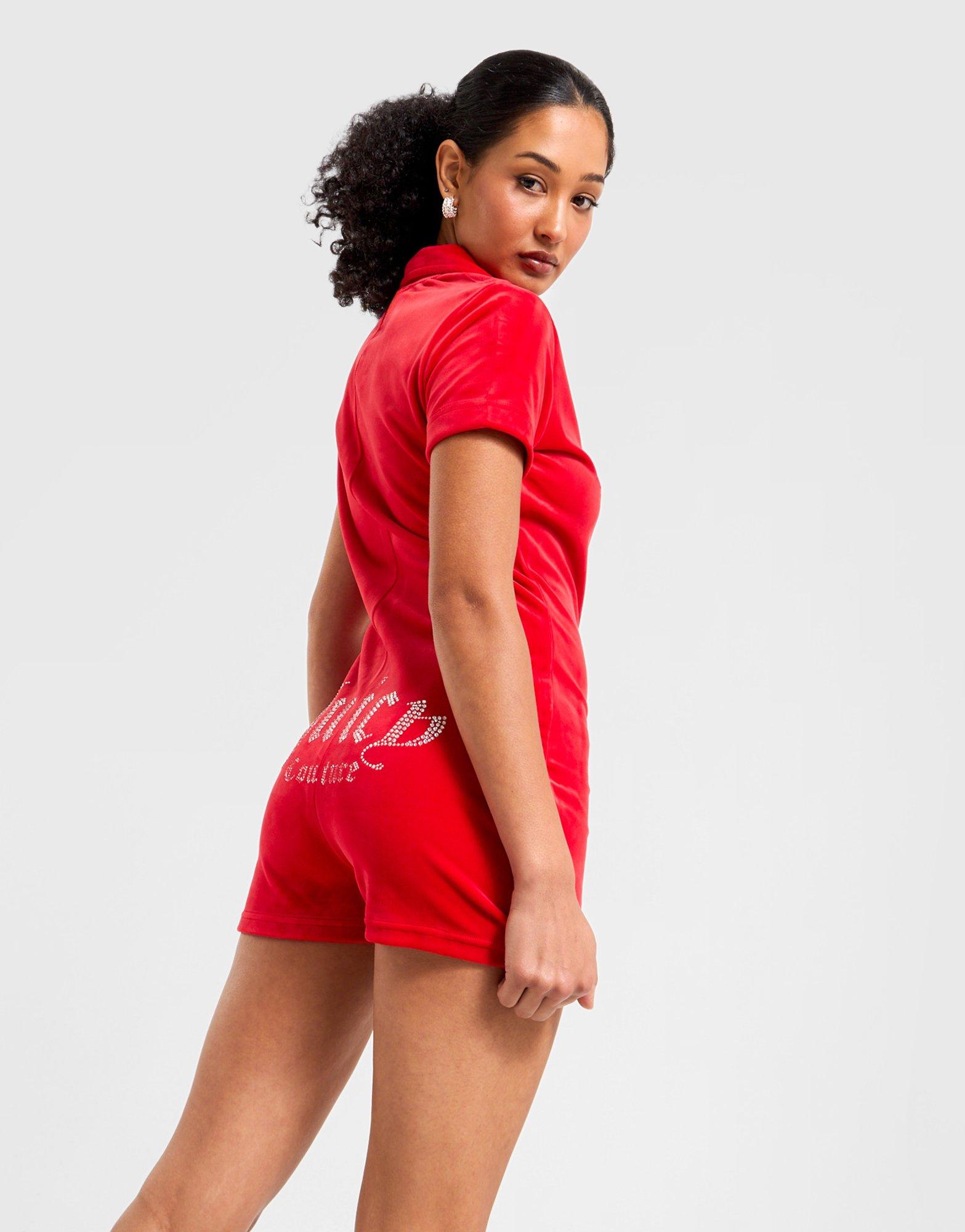 JUICY COUTURE Diamante Velour Romper Suit