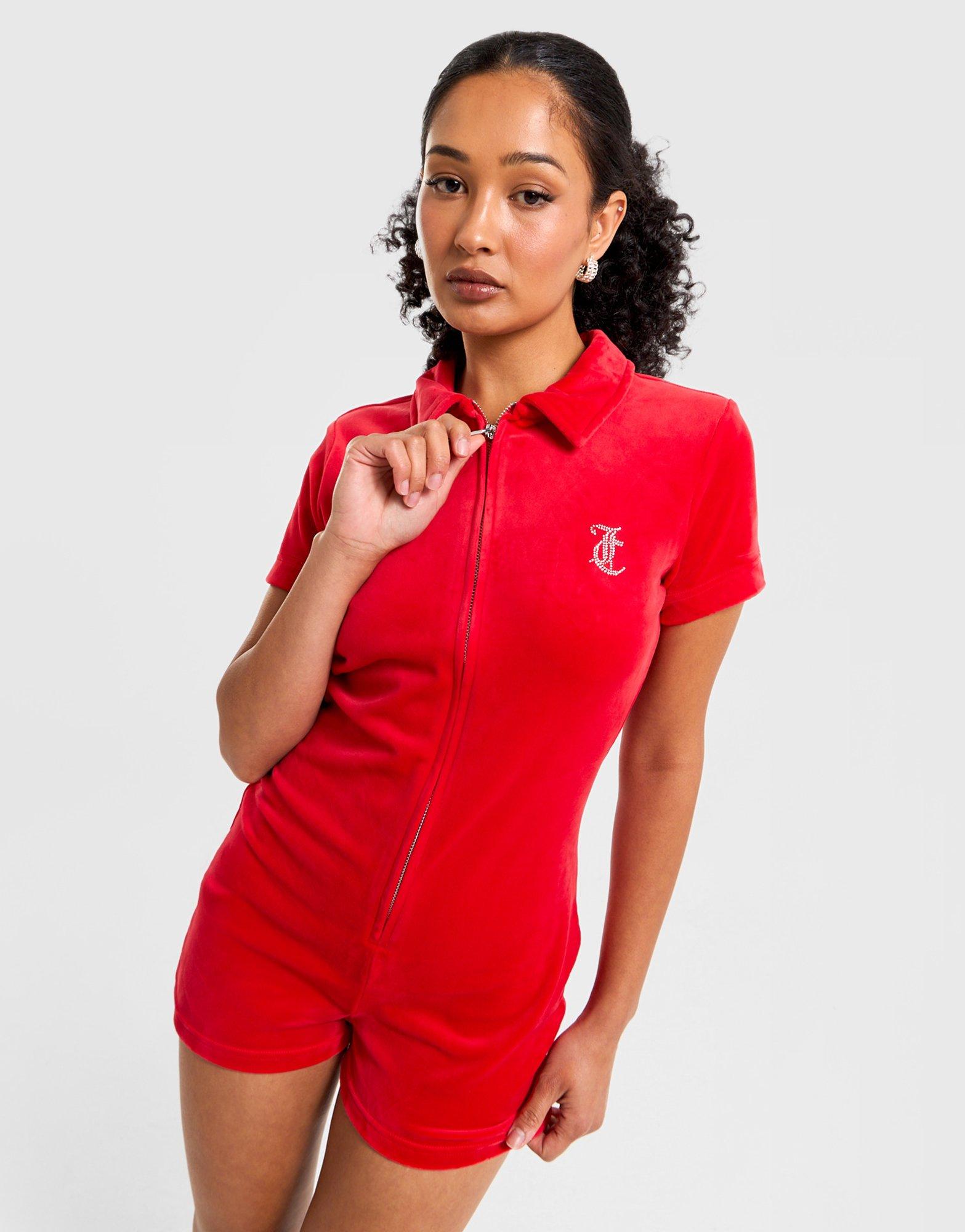 JUICY COUTURE Diamante Velour Romper Suit