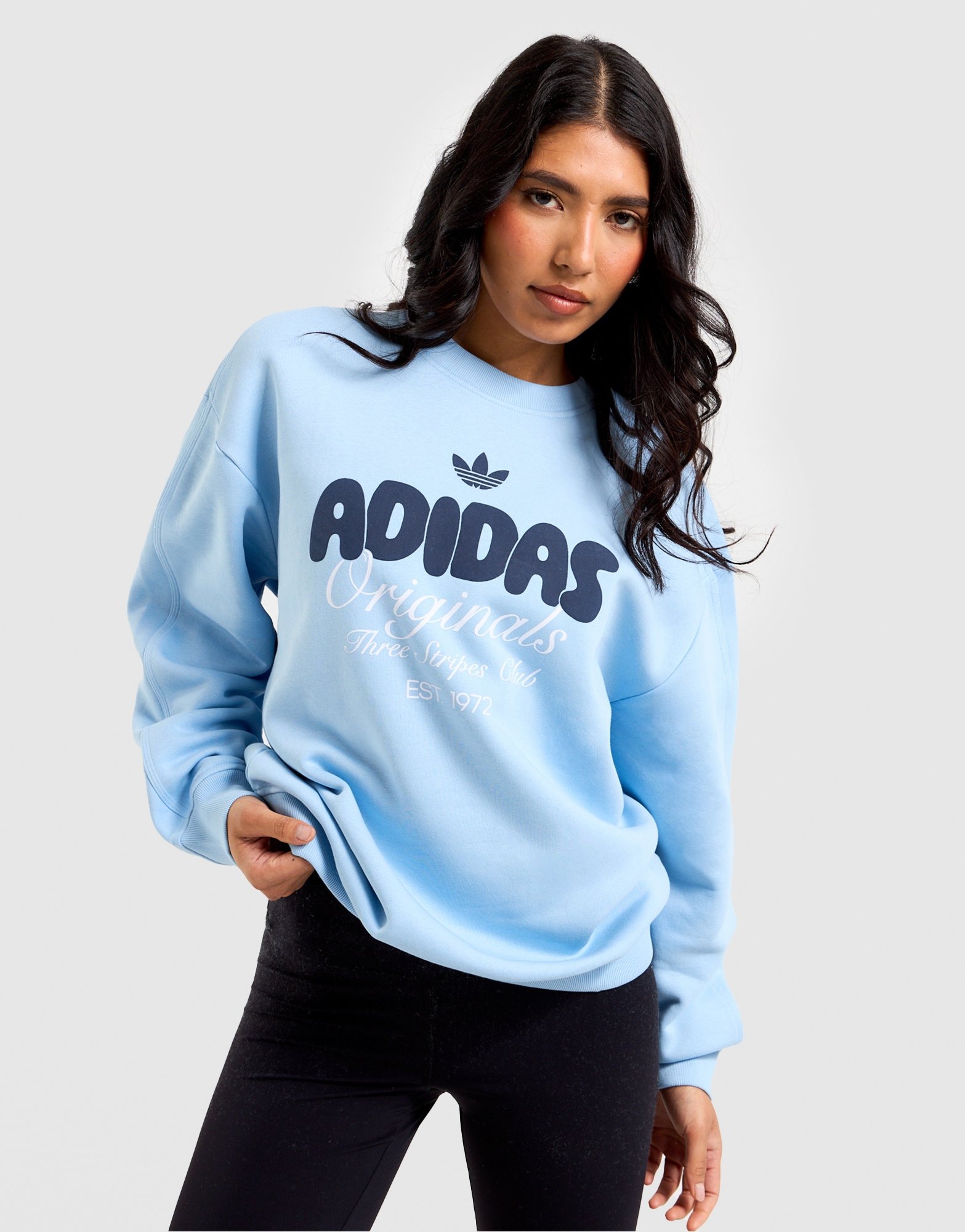 Blue adidas Originals Bubble Oversized Sweatshirt JD Sports